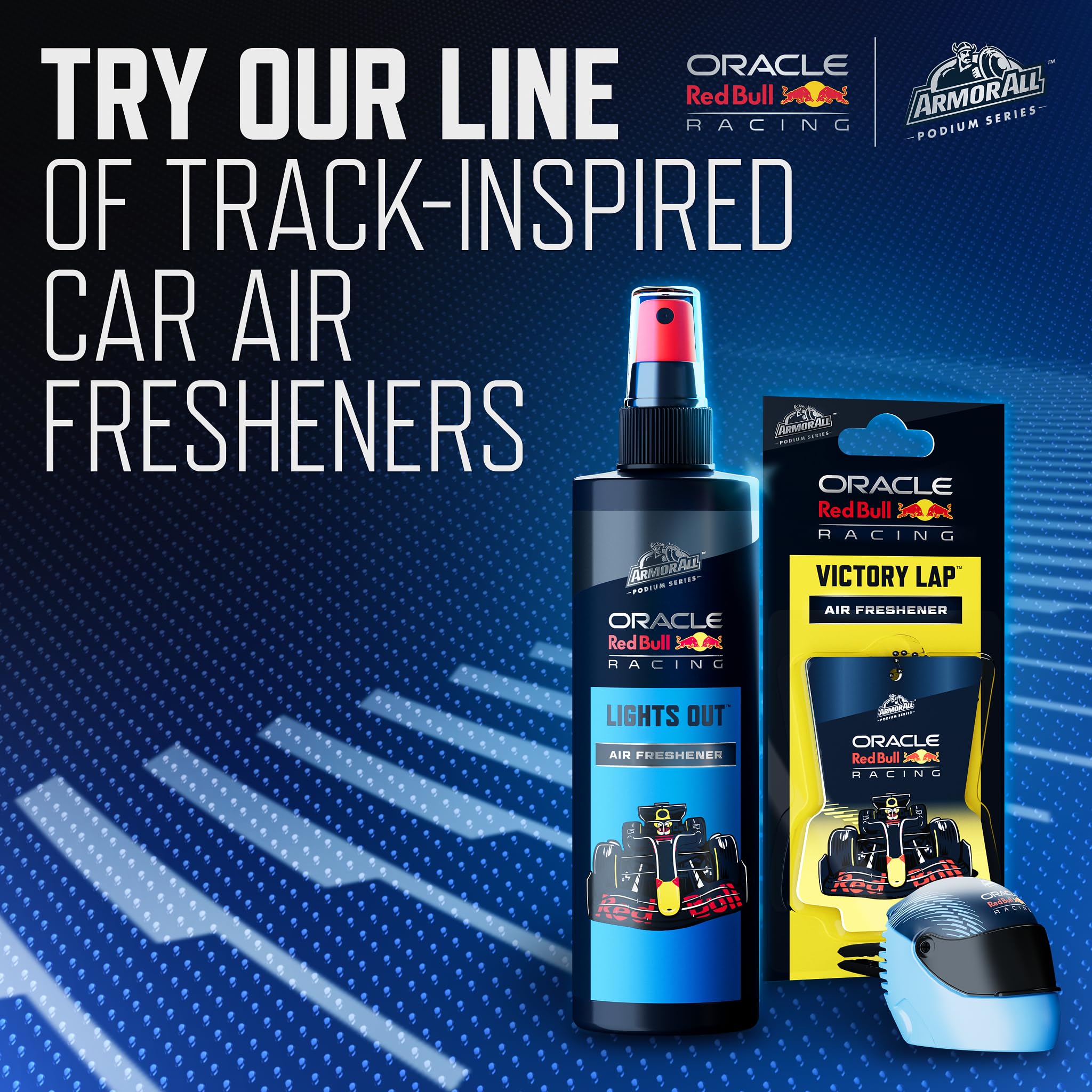 Armor All Podium Series Hanging Car Air Freshener, Logo Car, Victory Lap Scent (6 Pack), Racing-Inspired Auto Air Freshener With
