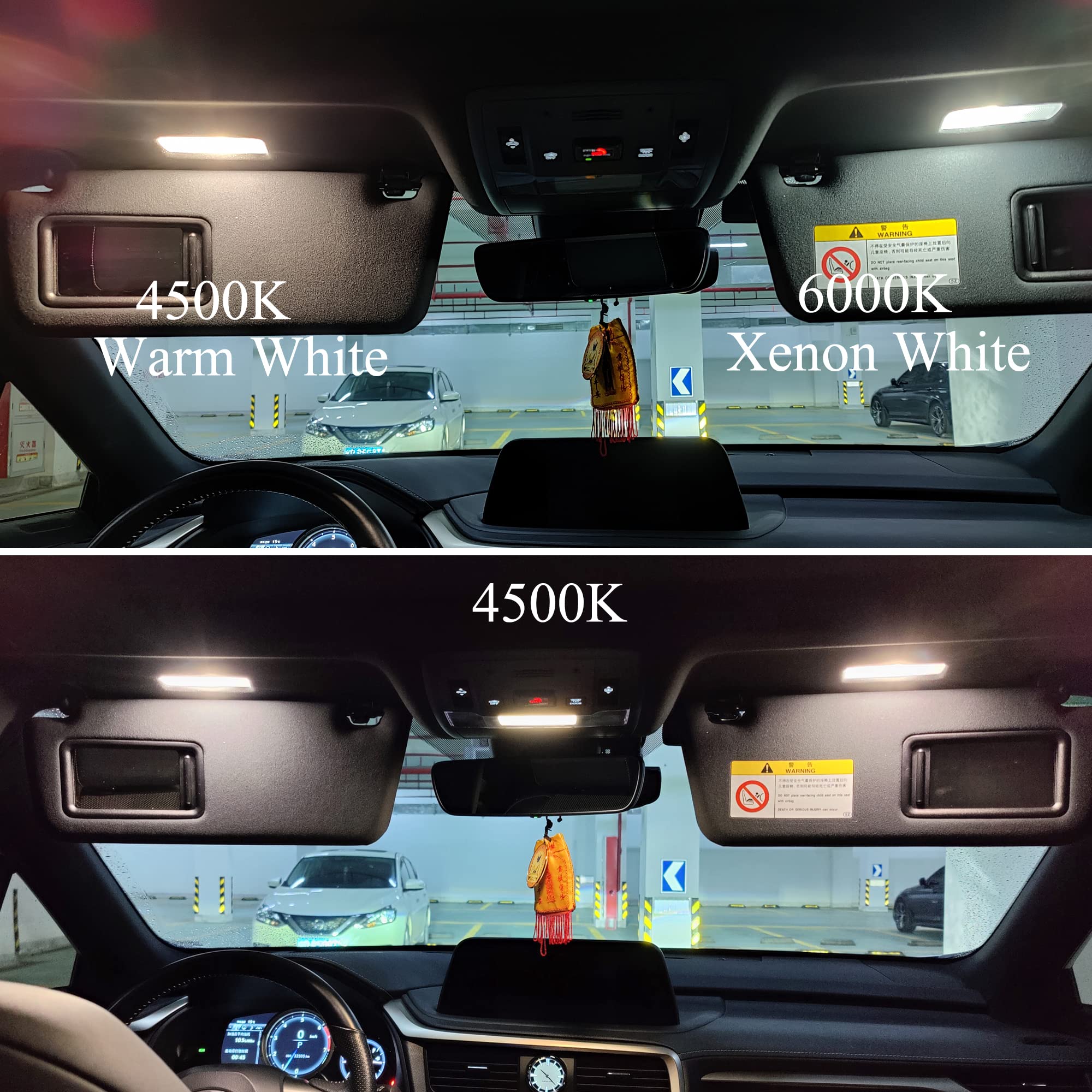 Ibrightstar Extremely Bright Wedge T10 168 194 Led Bulbs For Car Interior Dome Map Door Courtesy License Plate Lights, Warm Whit