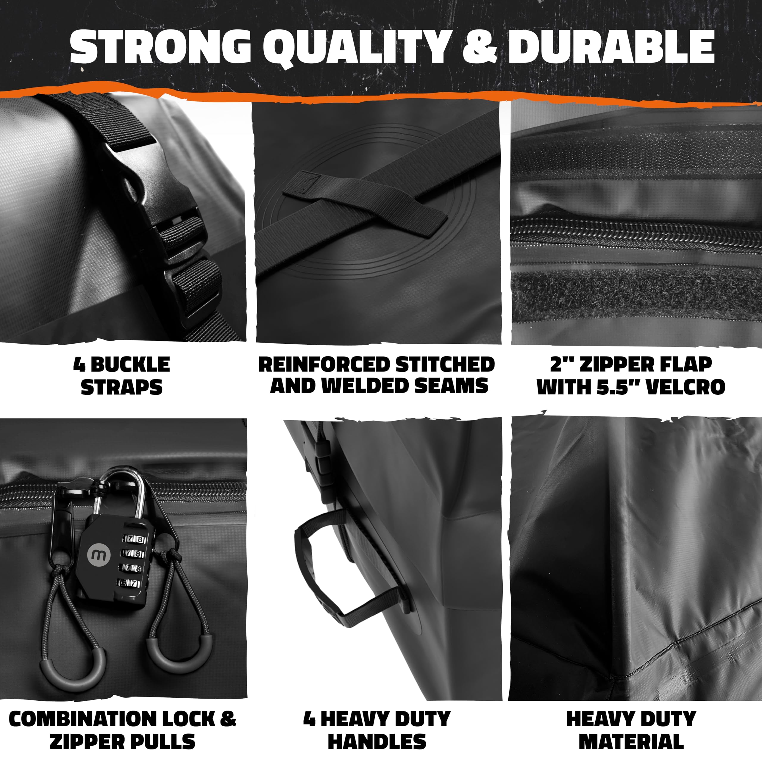 Mockins 16 Cu.Ft. Heavy Duty Car Roof Bag 45''X34''X18'' | Works With Or Without Roof Rack | Great For Road Trip Vacations, Camp