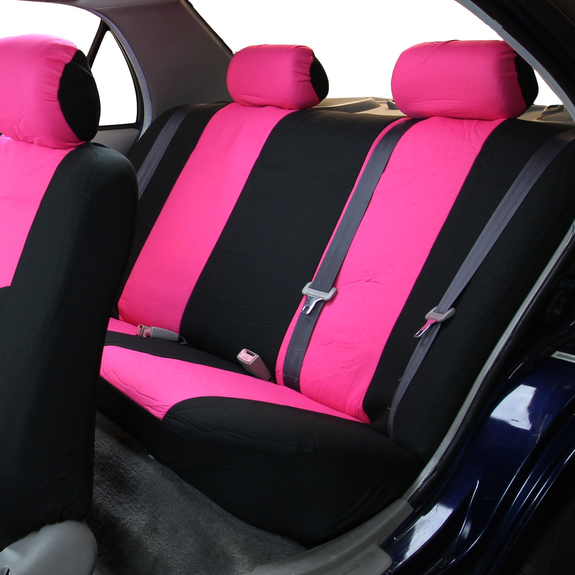Fh Group Car Seat Cover Rear Seat Cover For Back Seat Cloth - Universal Fit For Cars With Solid Bench, Pink Car Seat Protector F