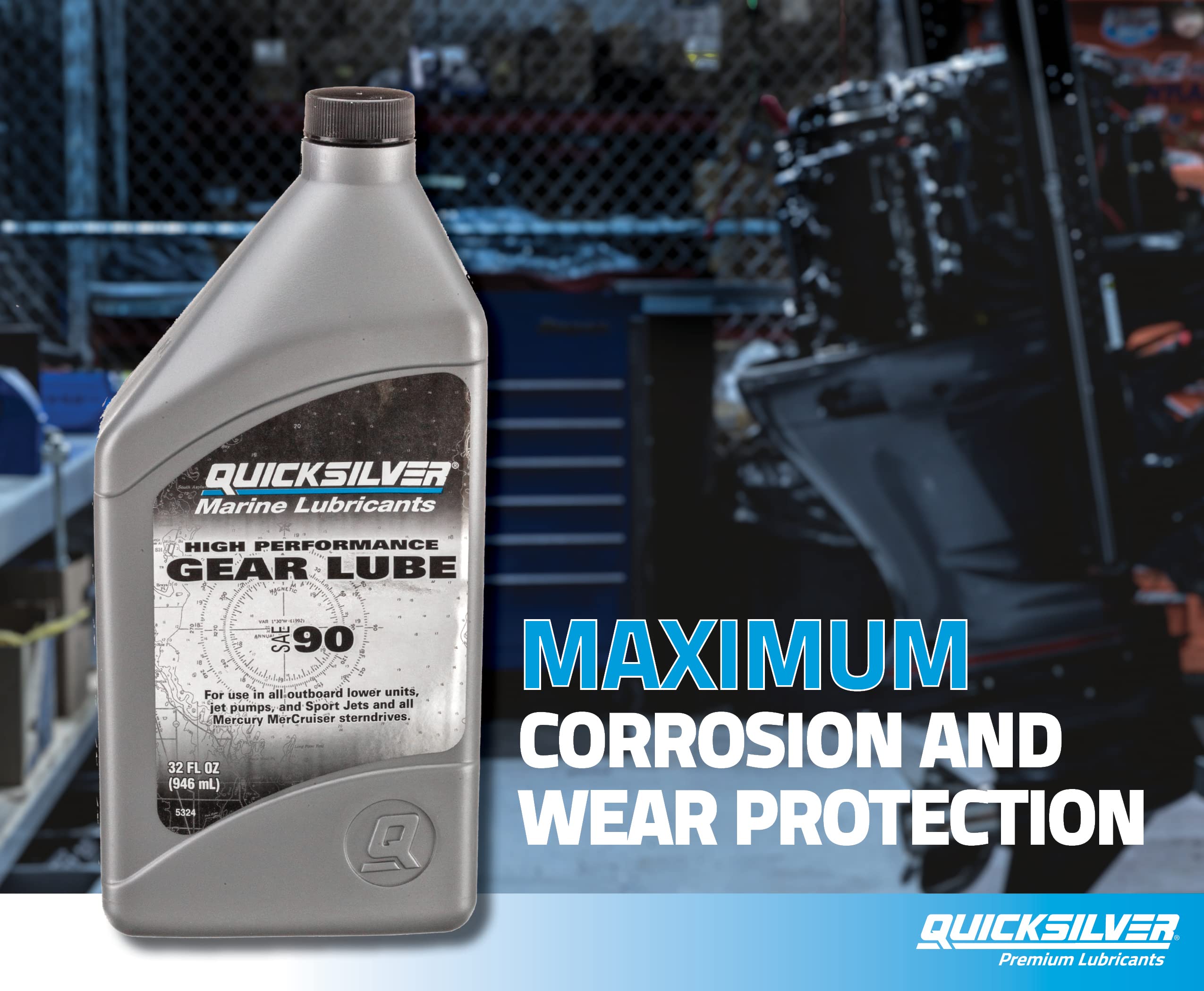 Quicksilver By Mercury Marine 858065Q01 Sae 90 High Performance Gear Lube, 2.5 Gallon