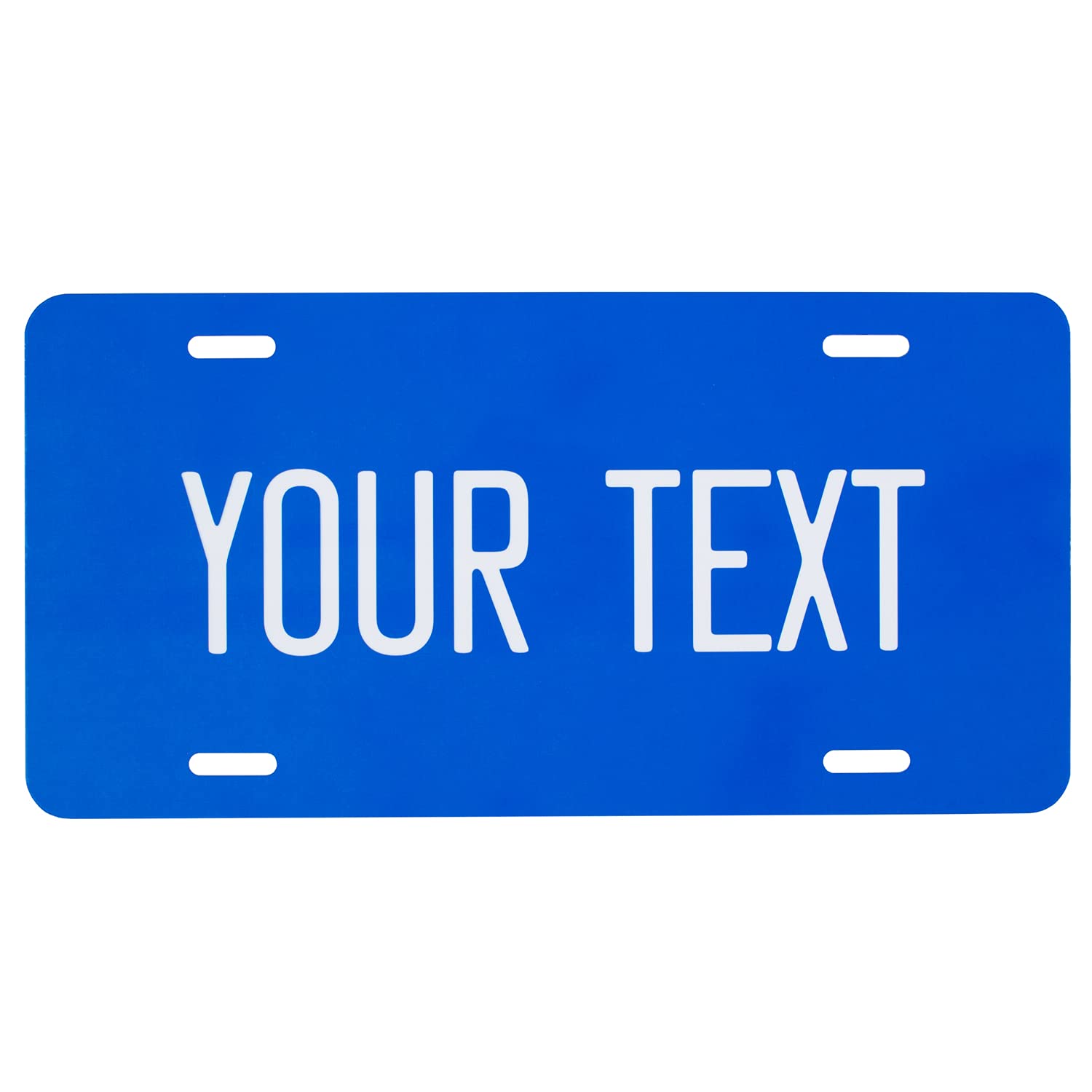 Custom License Plate For Front Of Car - Personalized Car Tags - 6” X 12” Universal Fit (Royal Blue)