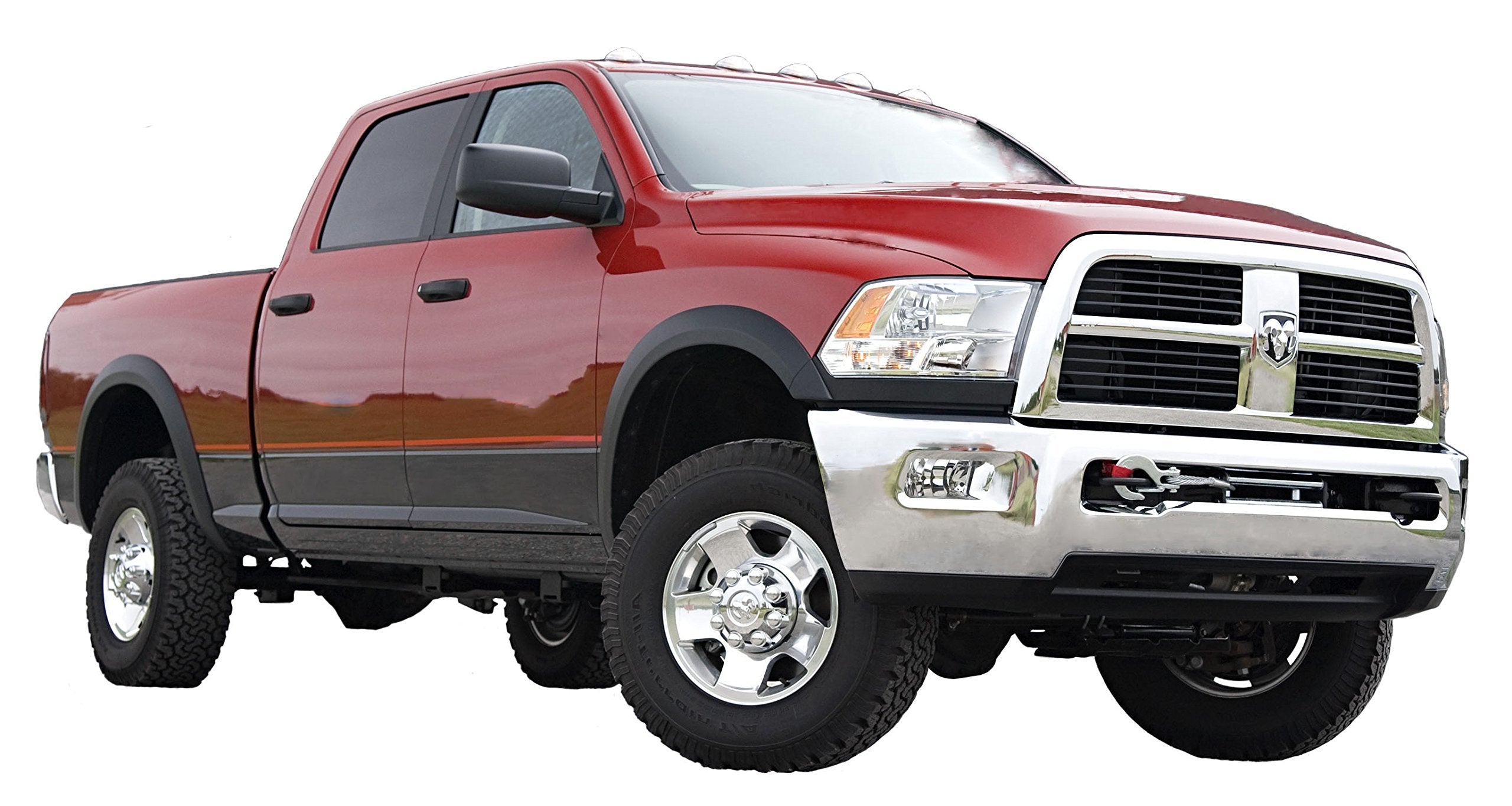 Monkey Autosports Dodge Ram 2500/3500 Fender Flares, Set of 4, Black, OE Design, Fits 2010-2018 Models, Durable ABS Material