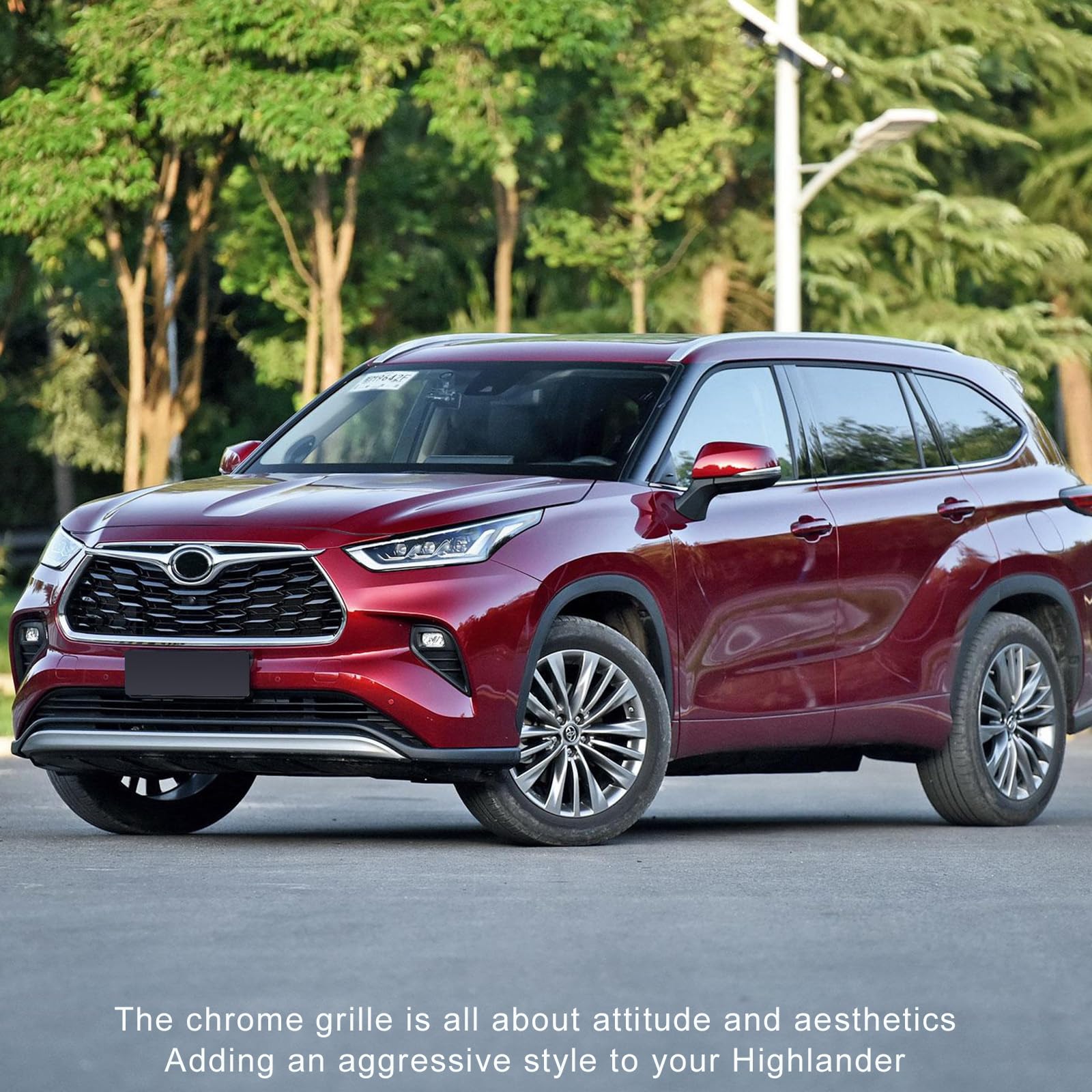 For Toyota Highlander Grille Mesh Cover Trims, OEM Style Sporty Luxury Front Grille Frame for Highlander 2025 2024 2023 2022 202