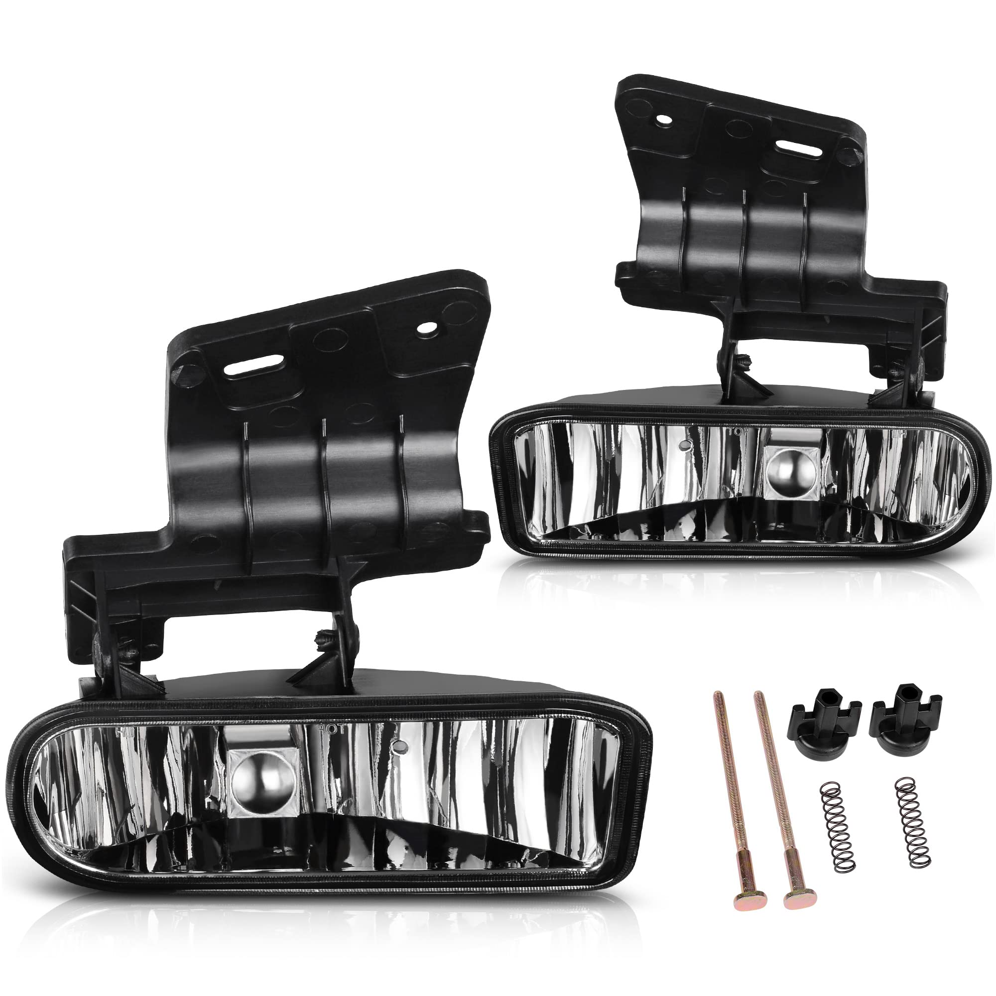 Autosaver88 Fog Lights Compatible With 1999 2000 2001 2002 Chevy Silverado / 2000 2001 2002 2003 2004 2005 2006 Suburban / 2000-2006 Chevy Tahoe Fog Lamps With 880 12V 27W Bulbs (Clear)