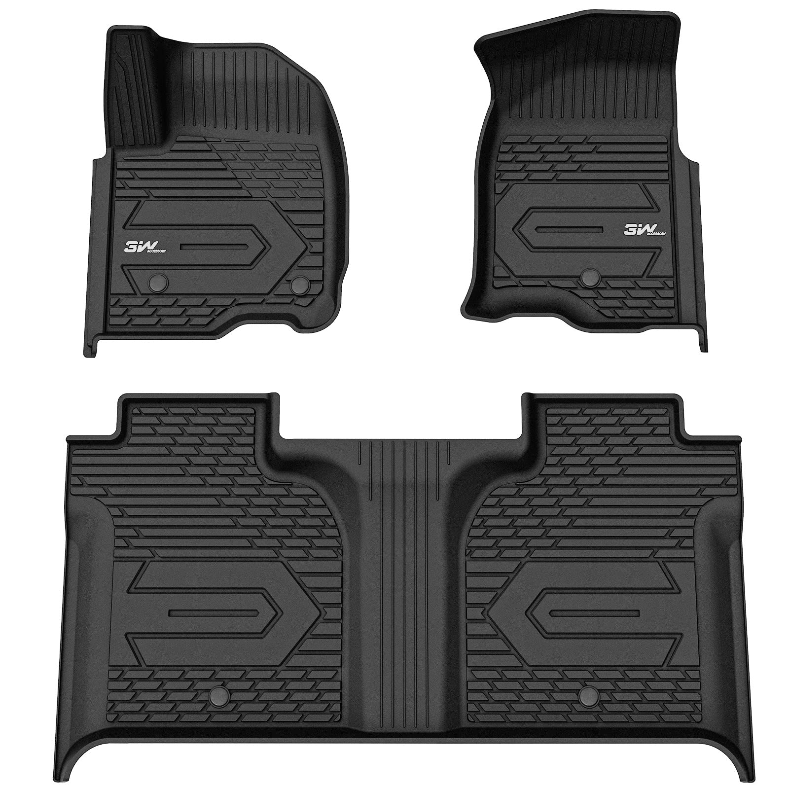 3W Floor Mats Fit For 2019-2024 2025 Chevy Silverado/Gmc Sierra 1500 & 2020-2024 2025 Chevrolet Silverado/Gmc Sierra 2500 Hd/350