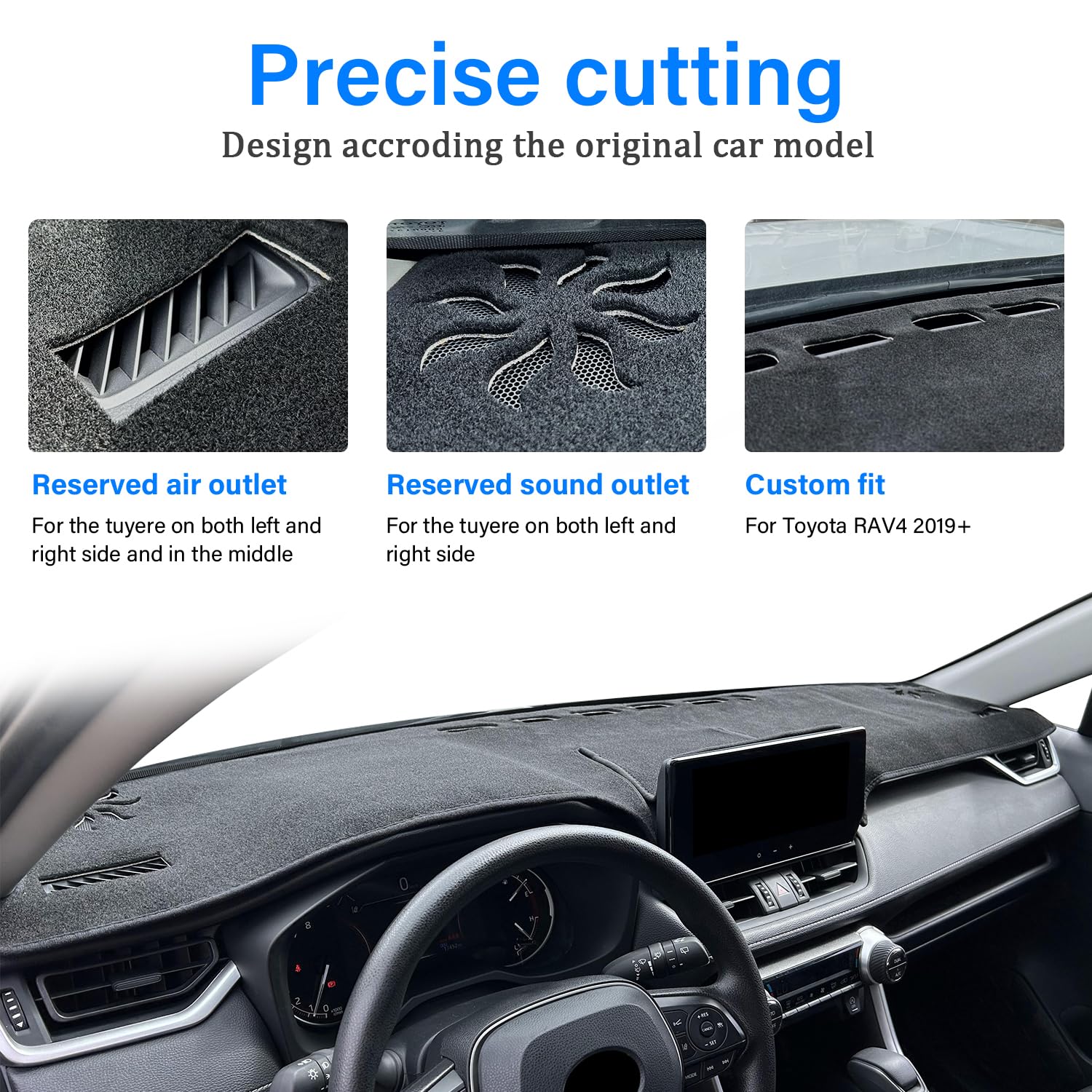 Remoch For Toyota Rav4 Accessories 2025 2024 2023 2022 2021 2020 2019 Dashboard Cover Dash Cover Mat Custom Fit Center Console C