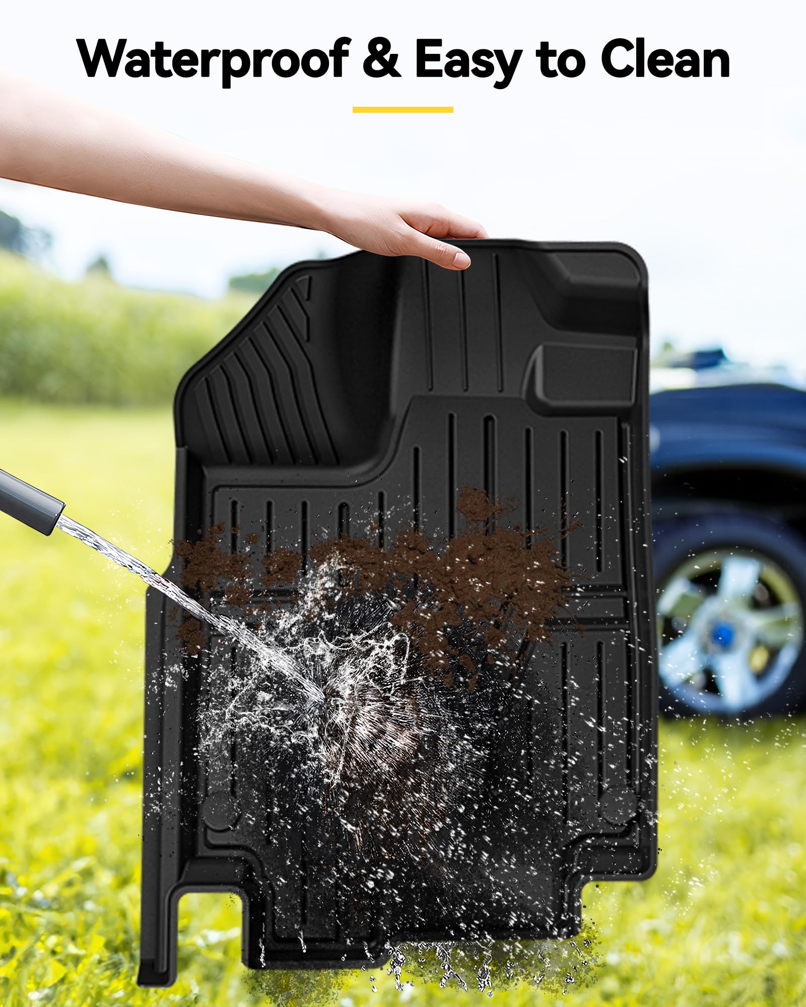 3W Floor Mats Fit For Honda Odyssey 2018-2025,Tpe All Weather Custom Fit Floor Liner 1St, 2Nd 3Rd Row Car Mats,Black