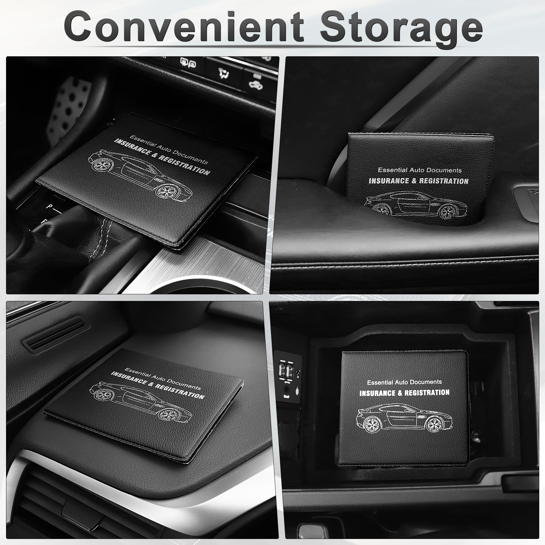 Uyye Lichee Pattern 2-Pack Documents Registration And Insurance Holder, Print Patterns Car Glove Box Organizer Wallet, Car Inter