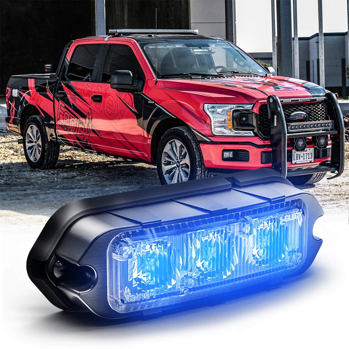 Feniex Industries - Blue T3 Surface Mount For Emergency, Warning, And Tow Vehicles. Compact Led Perimeter Light Single Color (Bl