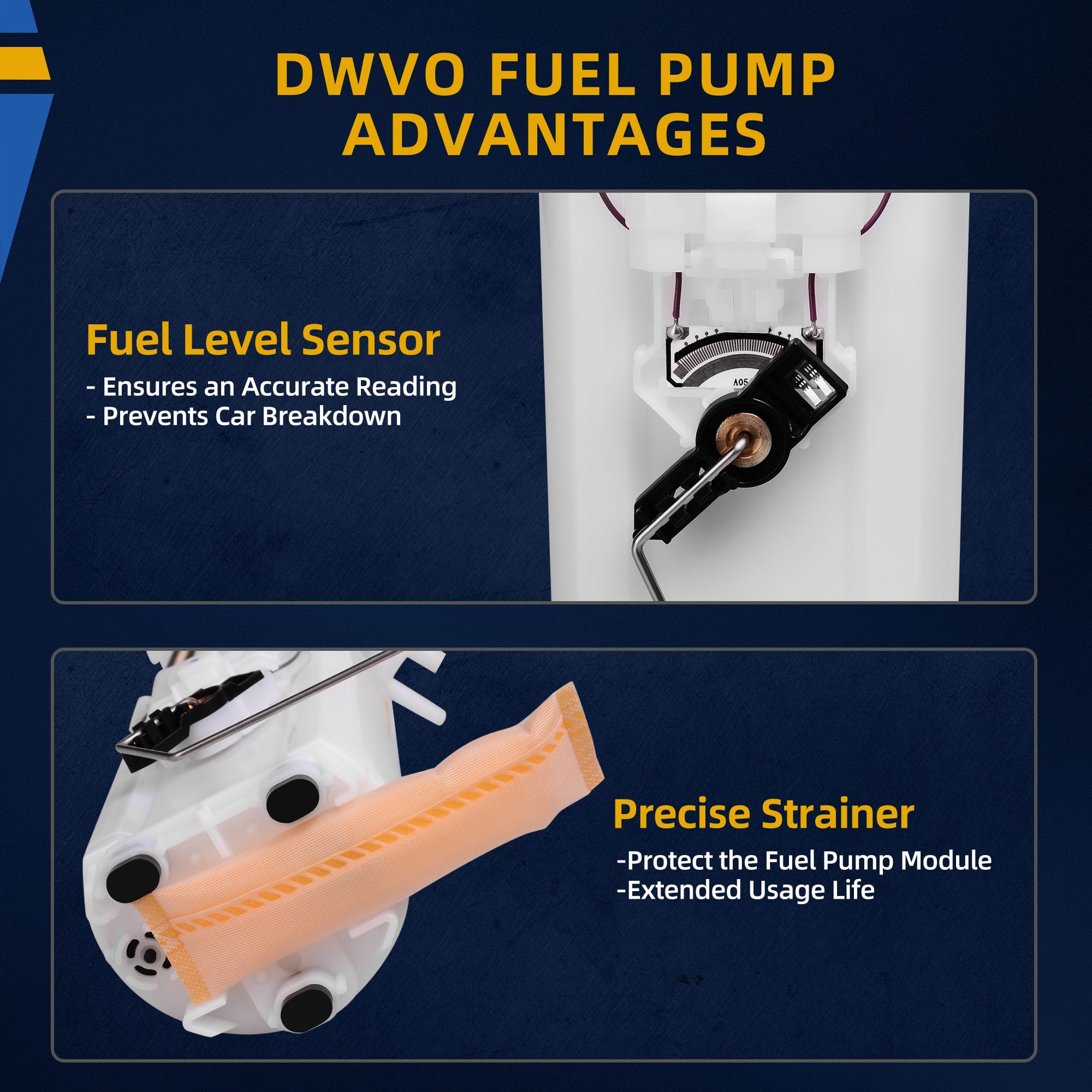 Dwvo Fuel Pump Compatible With 1998-2005 Chevy Blazer | Gmc Jimmy | Oldsmobile Bravada 4.3L V6 (Fits 4-Door Model Only)