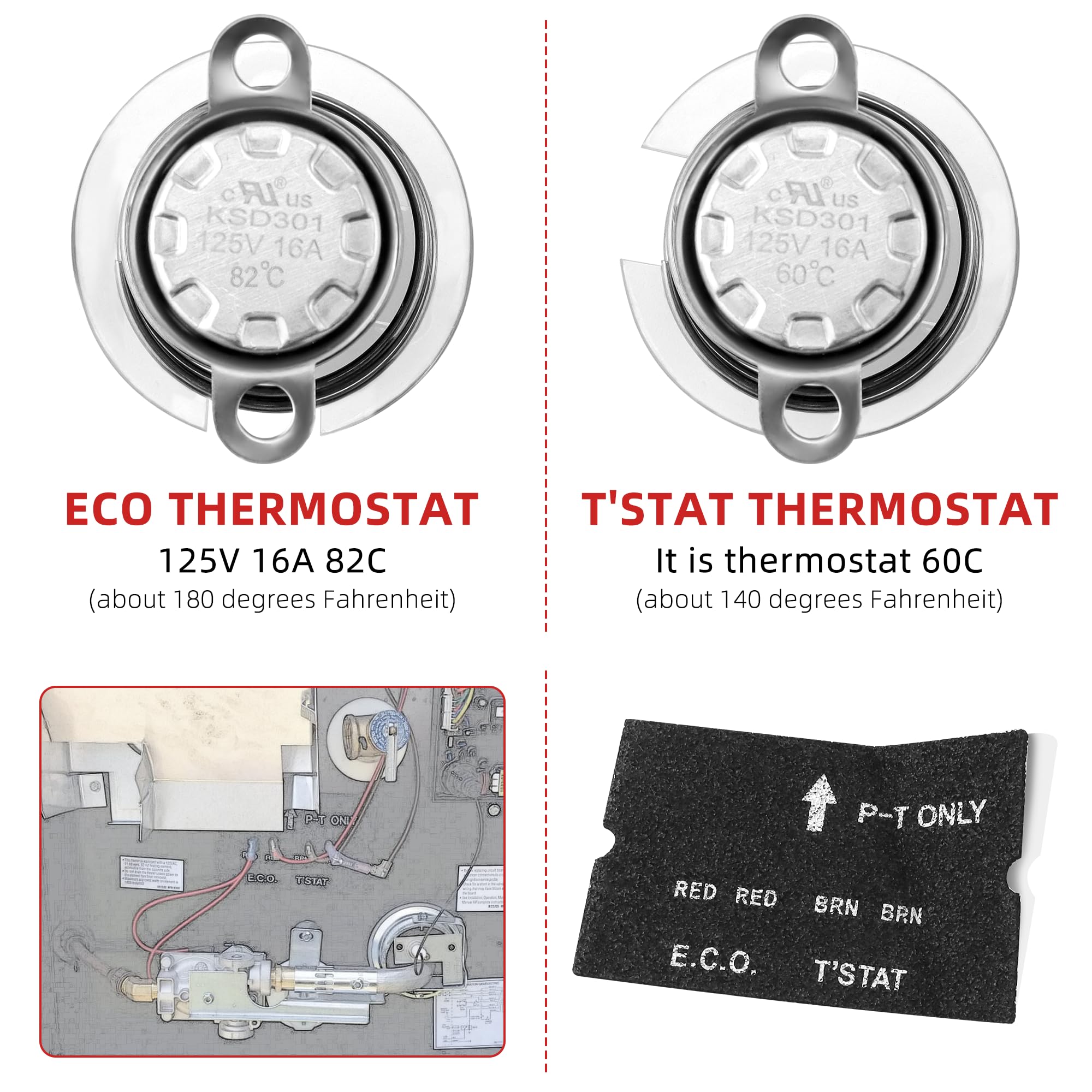 Ami Parts Rv Water Heater Thermal Cutoff With Eco Thermostat Assembly Kit,Rv Atwood 93866 Water Heater Cutoff (4+4+2+2) Fit For