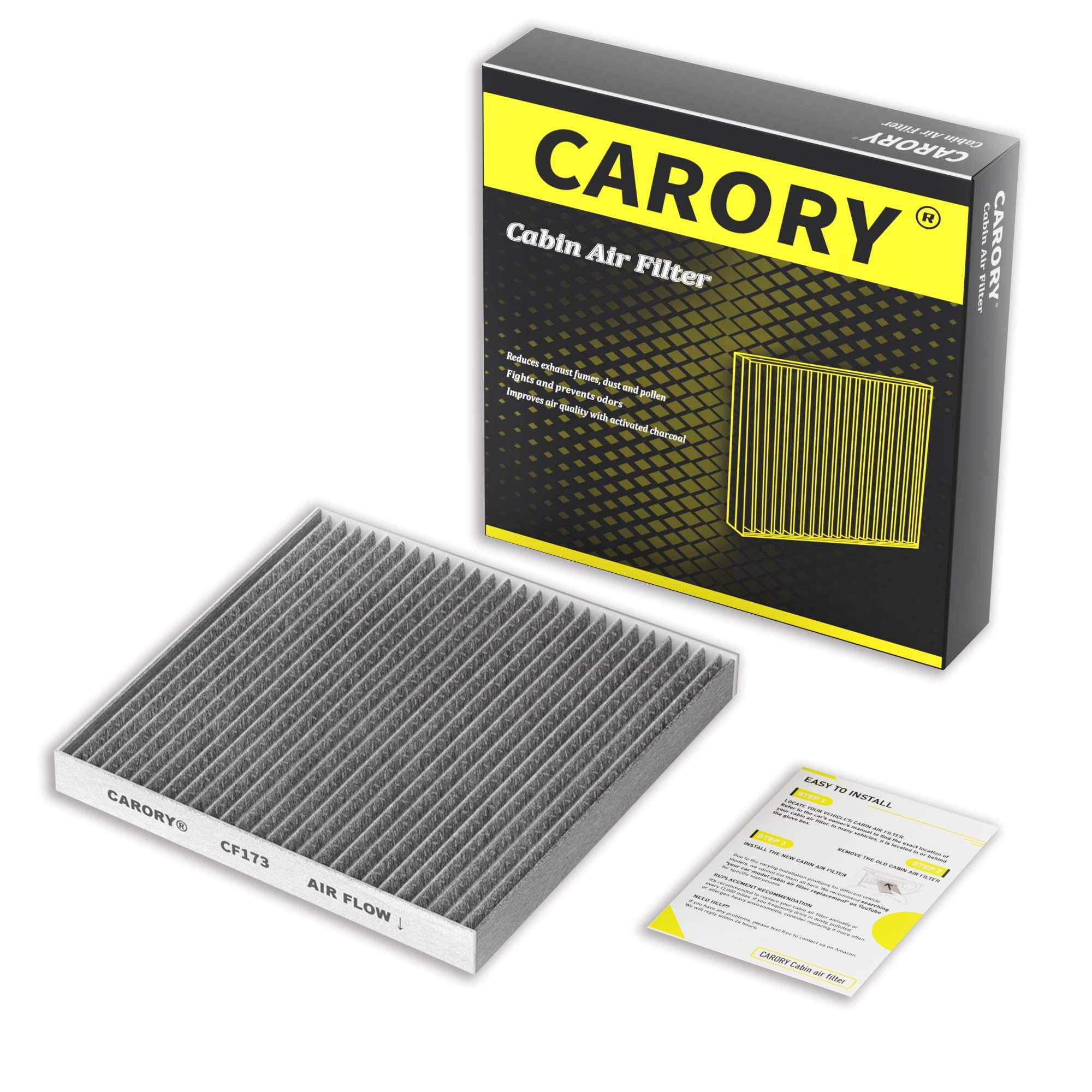 CARORY Cabin Air Filter w/Activated Carbon for 2007-2012 Nissan Altima, 2009-2014 Murano, 2009-2014 Maxima, 2011-2017 Quest, 272