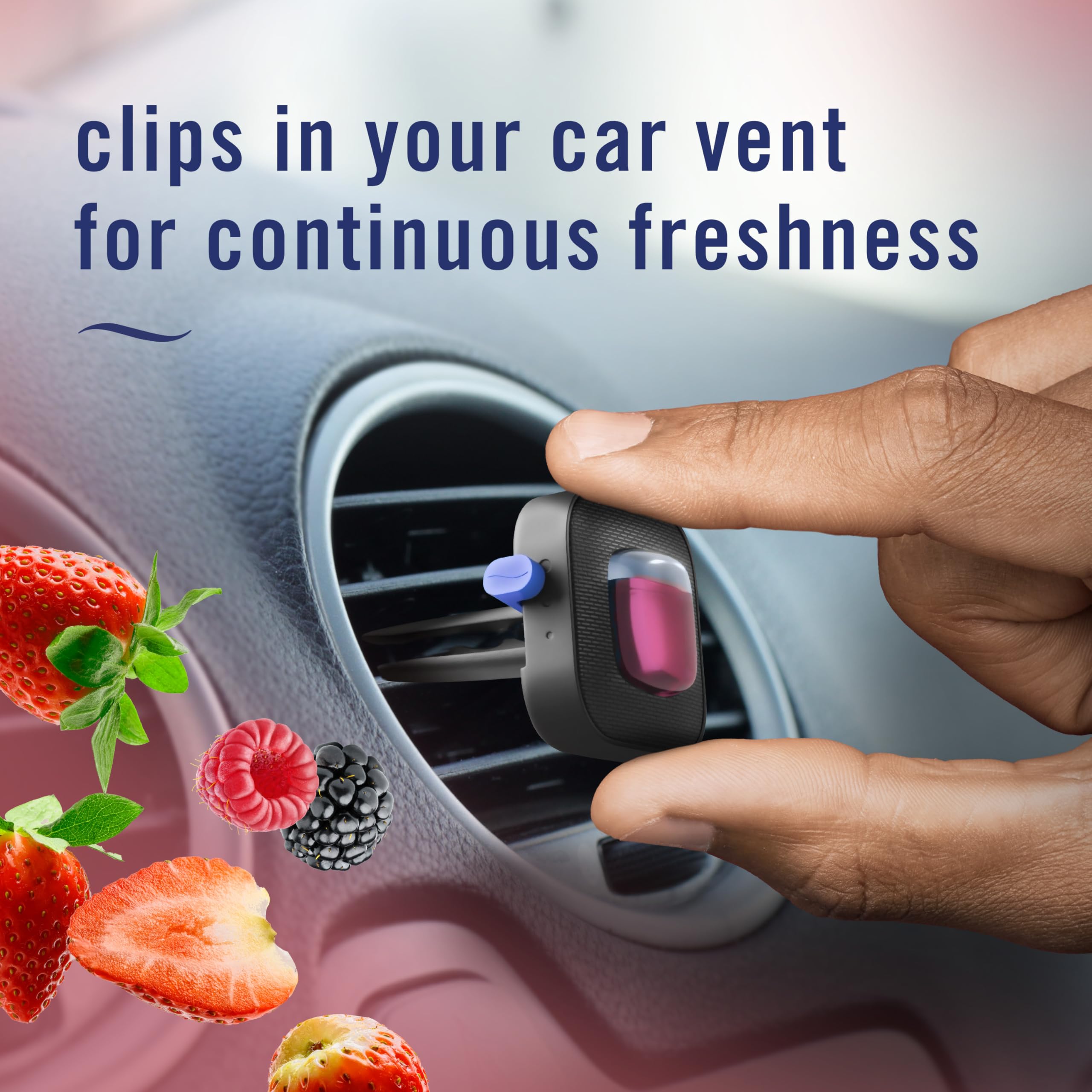 Febreze Car Air Freshener Vent Clip, Berry & Bramble Scent, 0.06 oz, 2 Count, Model P_1446