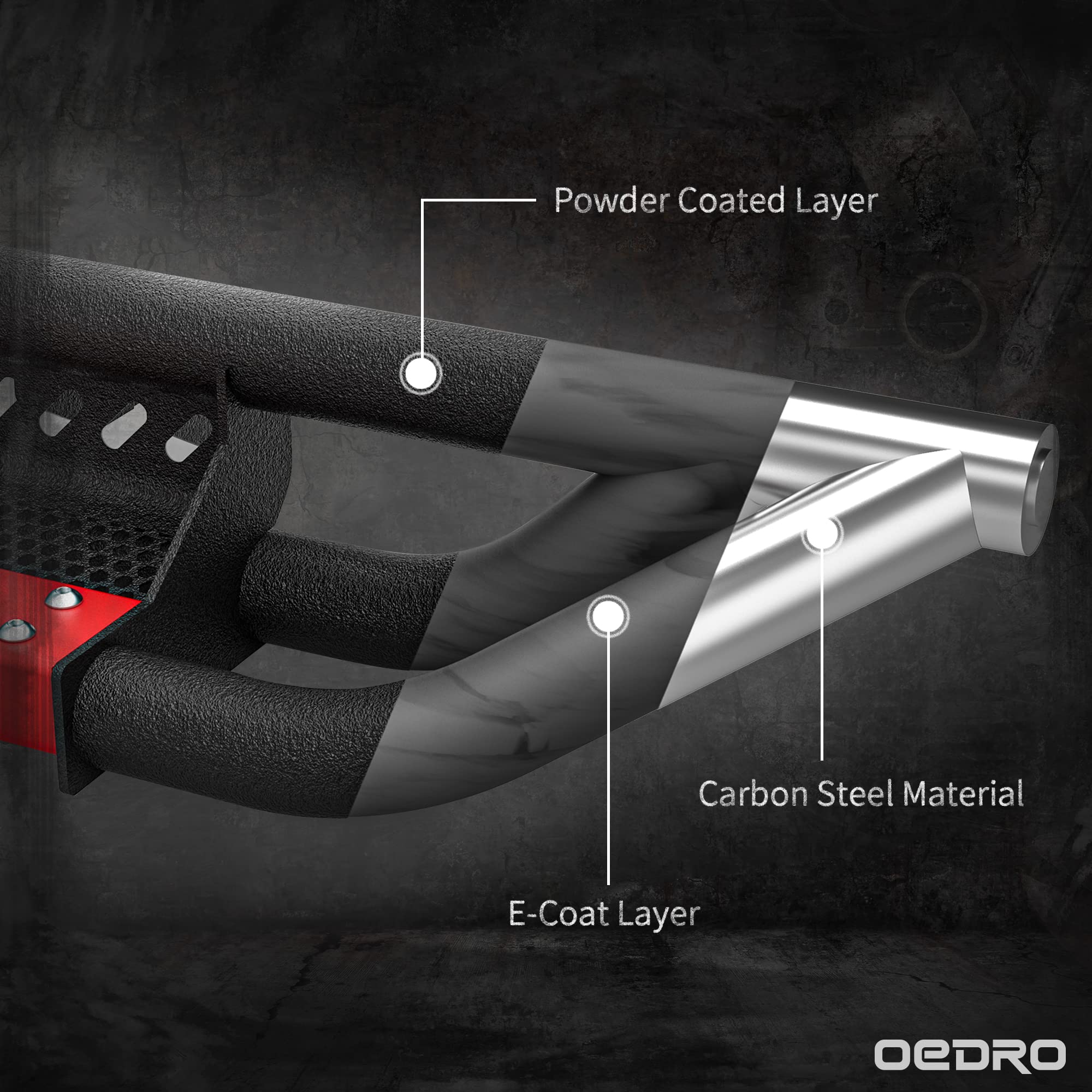 OEDRO 6 inch All Steel Running Boards Compatible with 2019-2025 Dodge Ram 1500 Crew Cab New Body, Bolt-on Side Steps with Painta