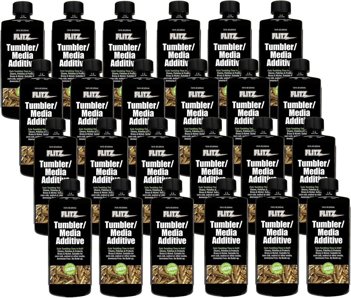 Flitz Tumbler Media Additive - 7.6Oz Bottle Of Usa-Made Brass Cleaner Reloading Liquid For Ammo, Copper, & All Metals - Ammonia-