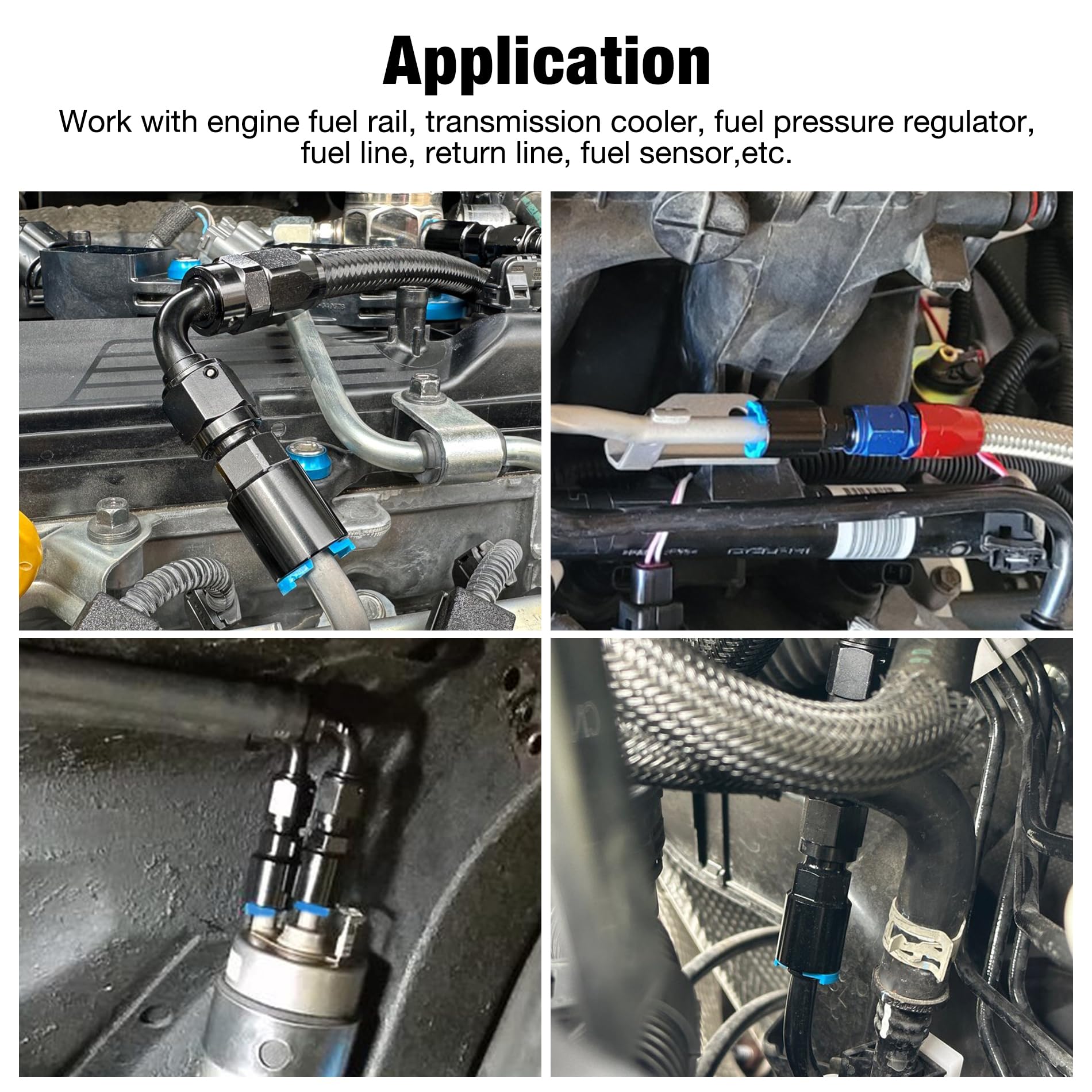 Evil Energy 6An Male To 3/8' Sae Quick-Disconnect Female 90 Degree Push-On Efi Fuel Rail Fitting