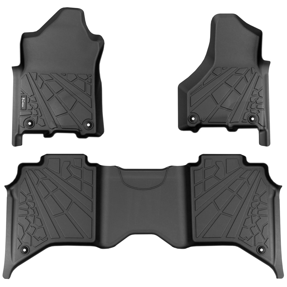 Karpal Floor Mats Fit For 2019-2024 Ram 2500/3500 Crew Cab (1St Row Bucket Or Bench Seats), Tpe Rubber All Weather Protection Fl