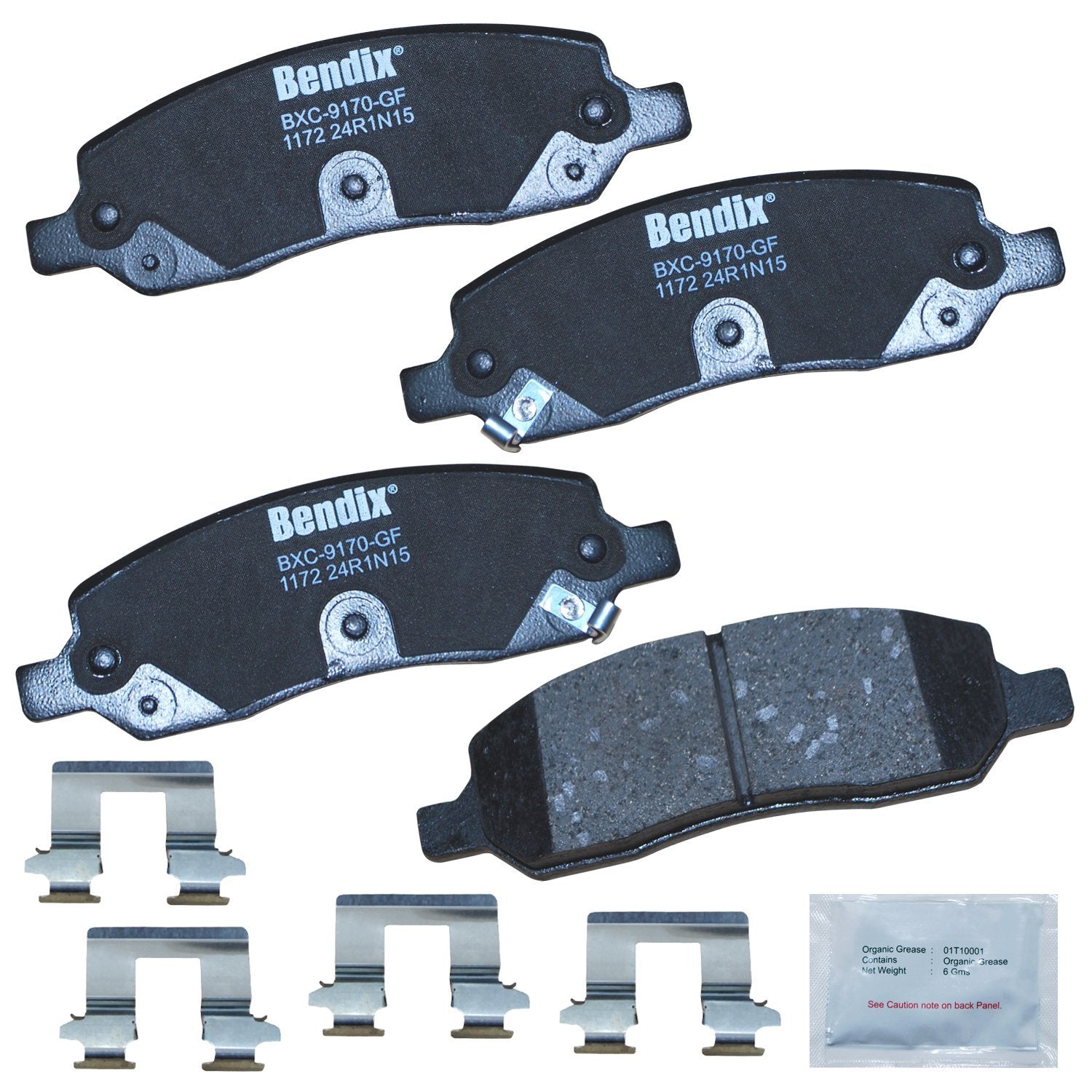 Bendix Priority1 Cfc1172 Ceramic Rear Brake Pads For Buick Lucerne 2011-2006, Cadillac Dts 2011-2006