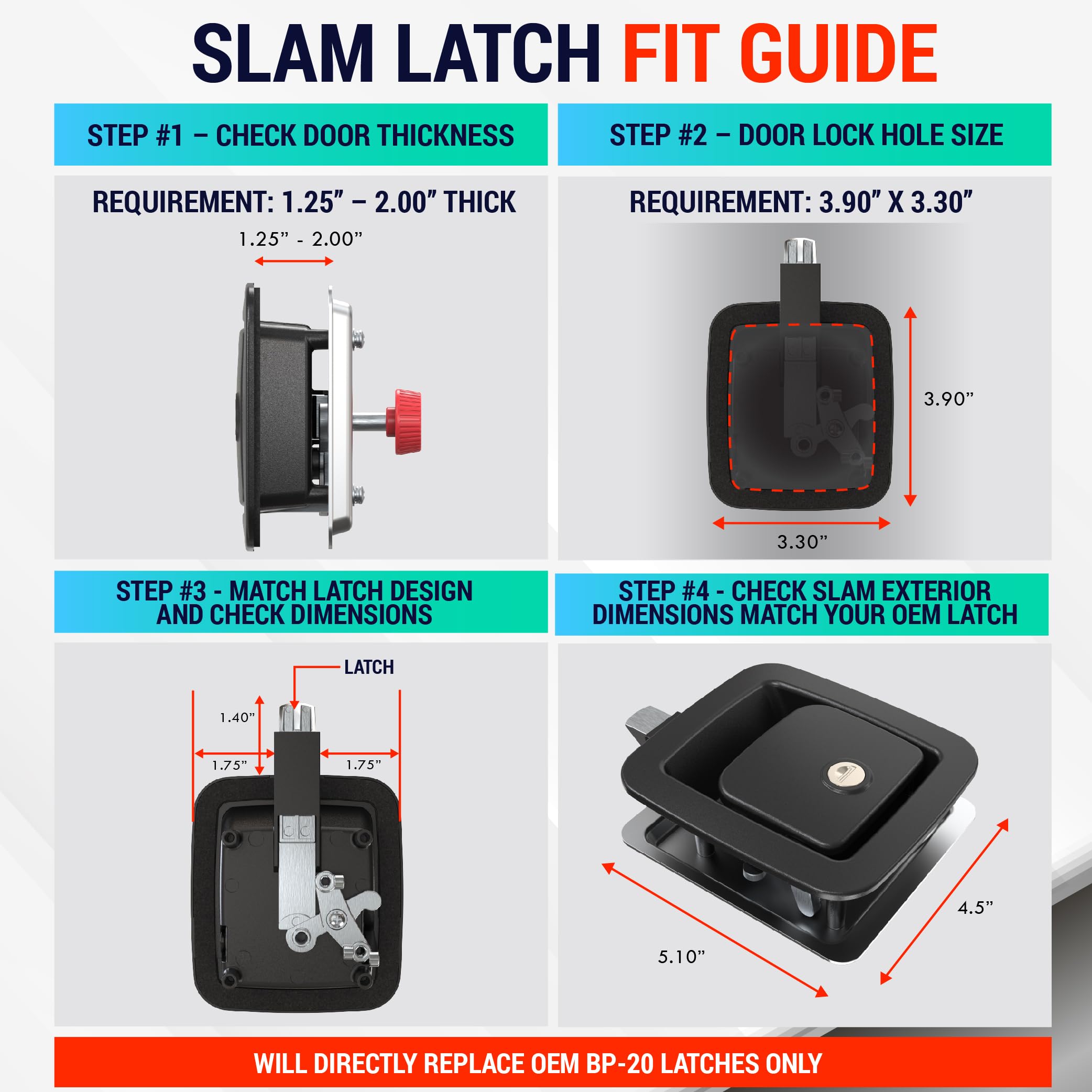 Latch.It Rv Slam Latch | All Metal Rv Storage Locks | Will Not Replace Bp-22 Or Offset Latches | Rv Compartment Locks | Rv Stora
