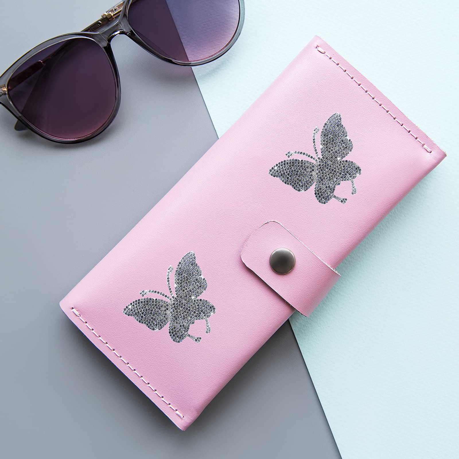 Hungmieh 2 Pcs Car Decals For Women, Bling Rhinestone Butterfly Stickers With Self-Adhesive Backing For Car Interior&Exterior Wi