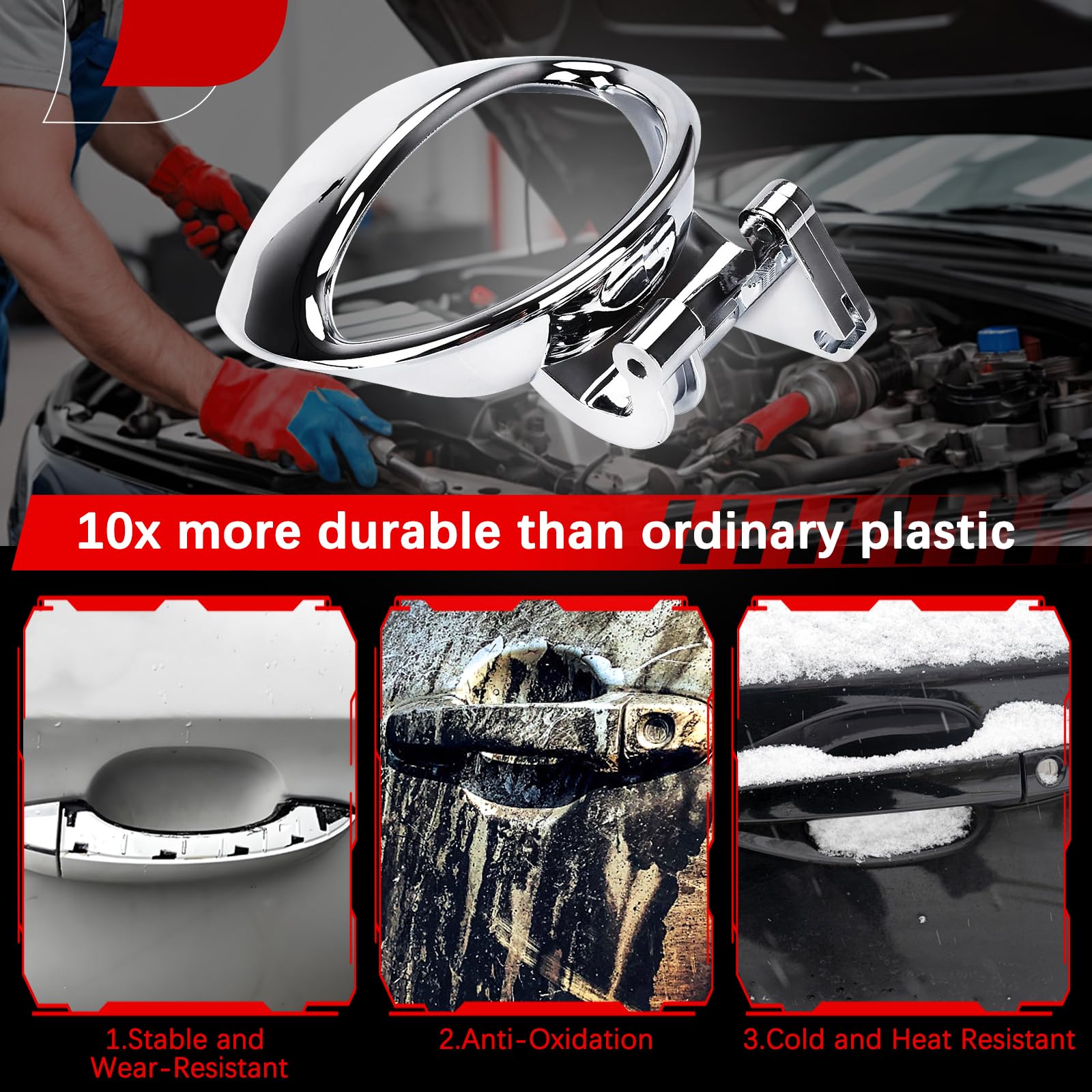 Faersi Interior Door Handle Front Or Rear Driver Side Door Handle Fits 2006 2007 2008 2009 2010 2011 Chevy Hhr, Chrome Finish, 8