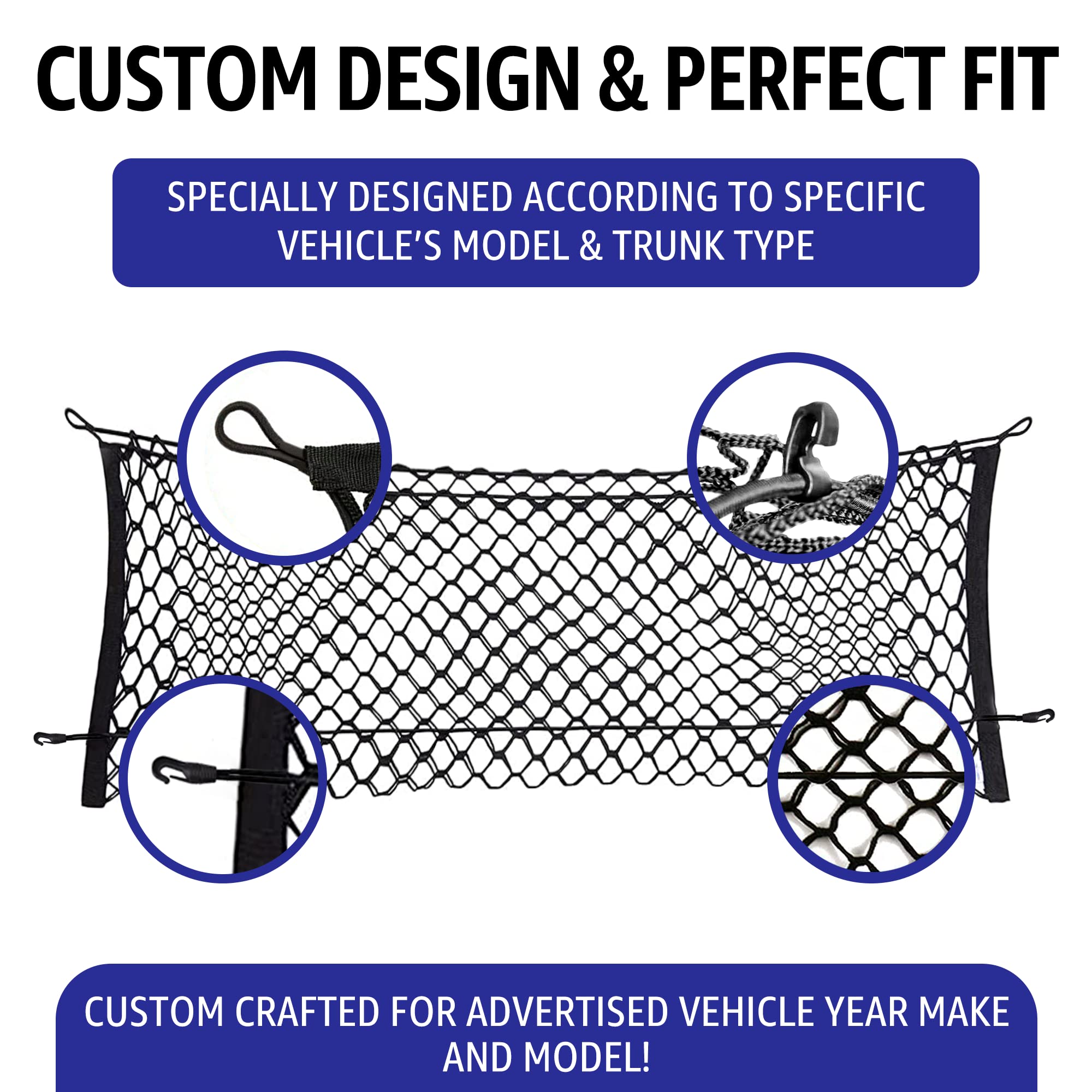 Envelope Style Trunk Mesh Cargo Net For Toyota Highlander 2020-2024 Car Accessories - Premium Trunk Organizers And Storage - Cargo Net For Suv Truck - Best Carrier Organizer For Toyota Highlander