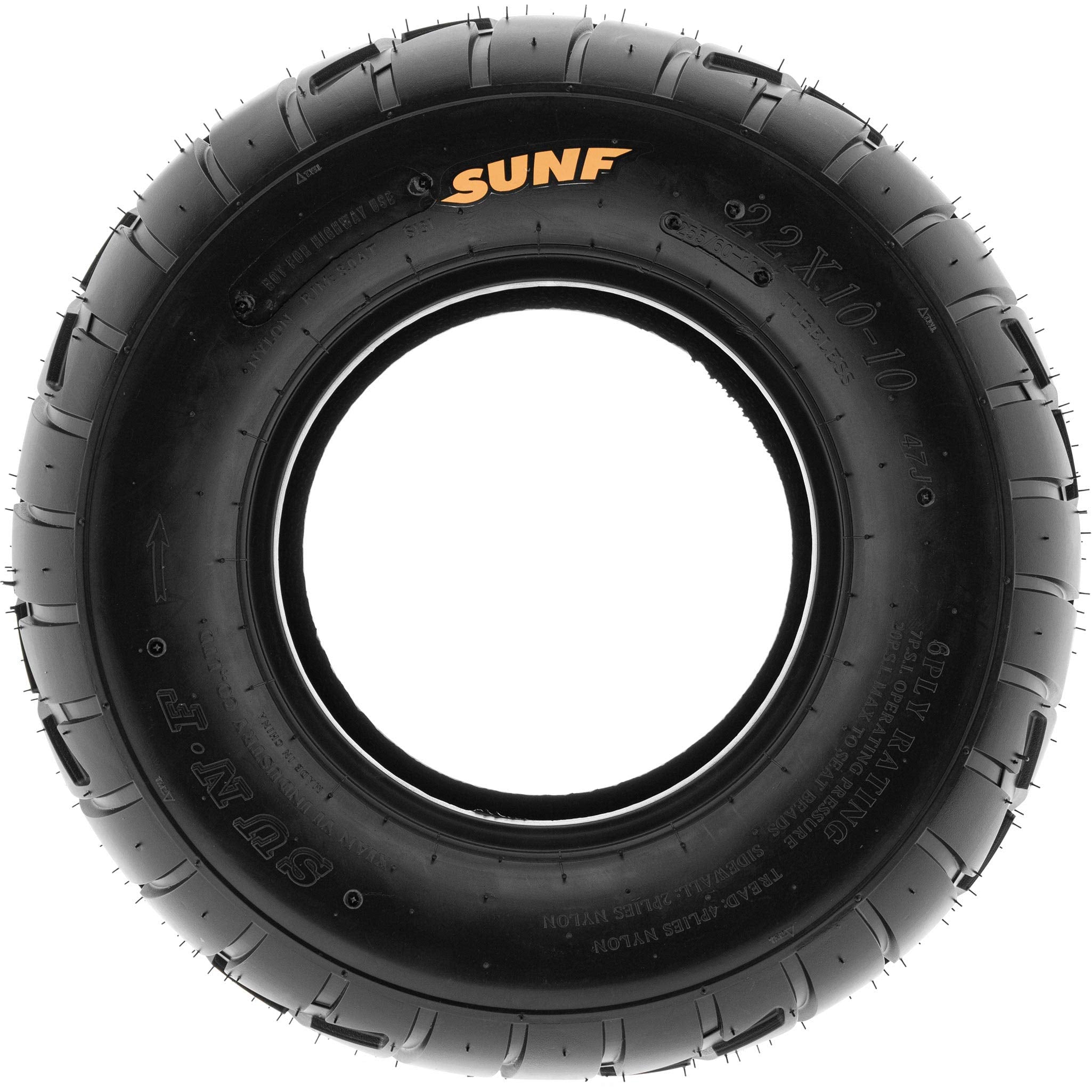 Pair of 2 SunF A021 TT Sport ATV UTV Dirt & Flat Track Tires 22x10-8, 6 PR, Tubeless