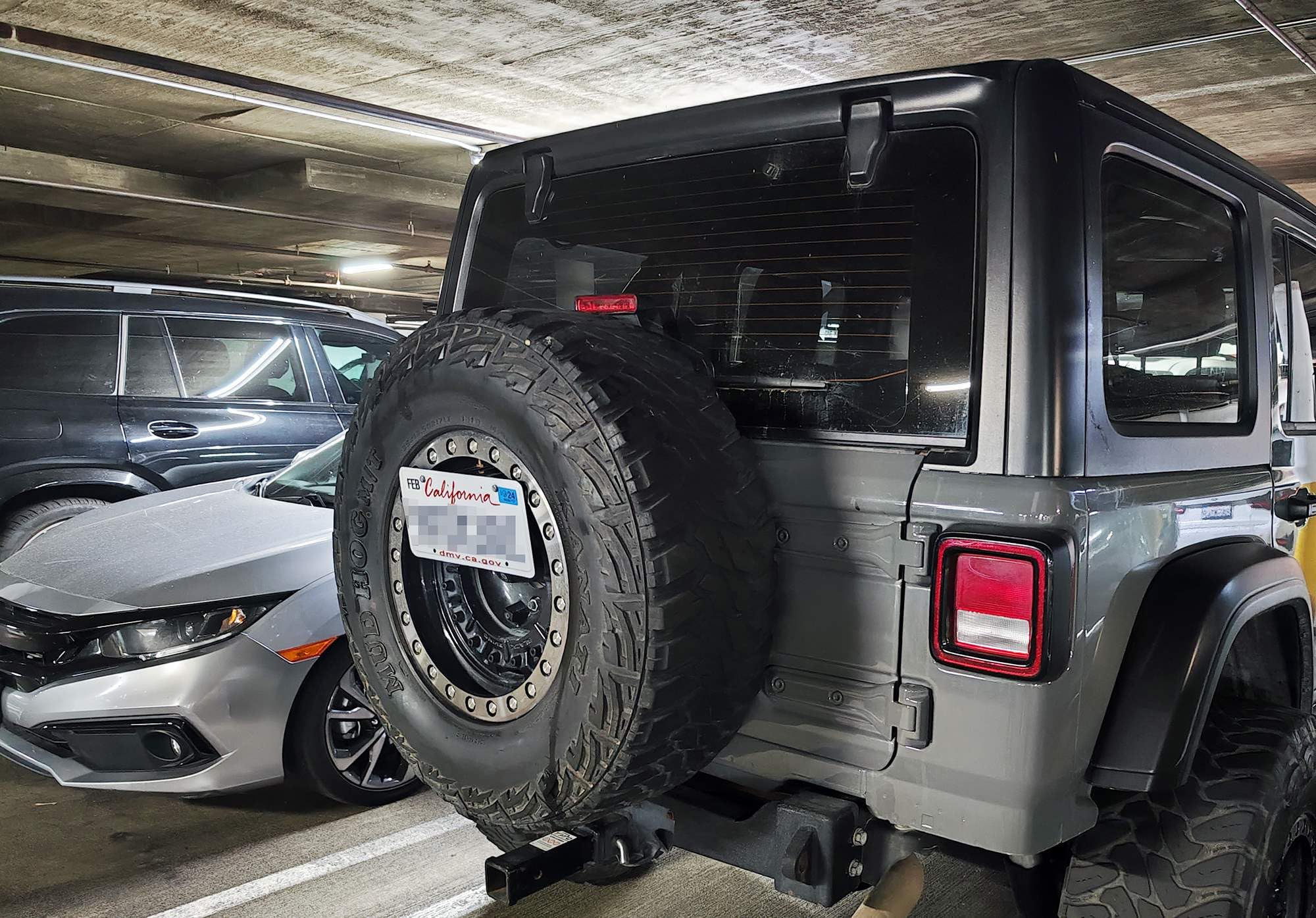 Ijdmtoy Rear Spare Tire Mount License Plate Relocator Bracket Compatible With Jeep 2007-2017 Wrangler Jk