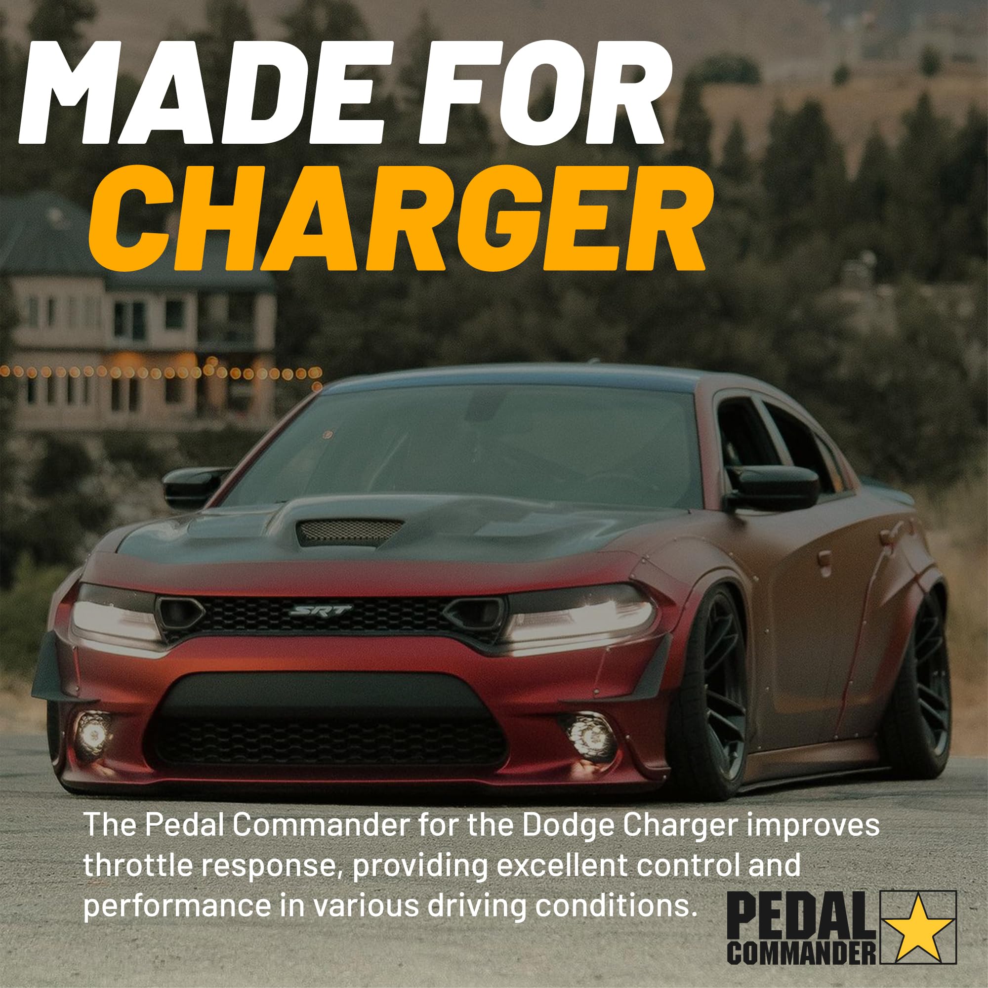 PEDAL COMMANDER Throttle Response Controller for Dodge Charger 2007-2024, Model PC31, Natural Black, Fits SE, SXT, R/T, Hellcat, and more