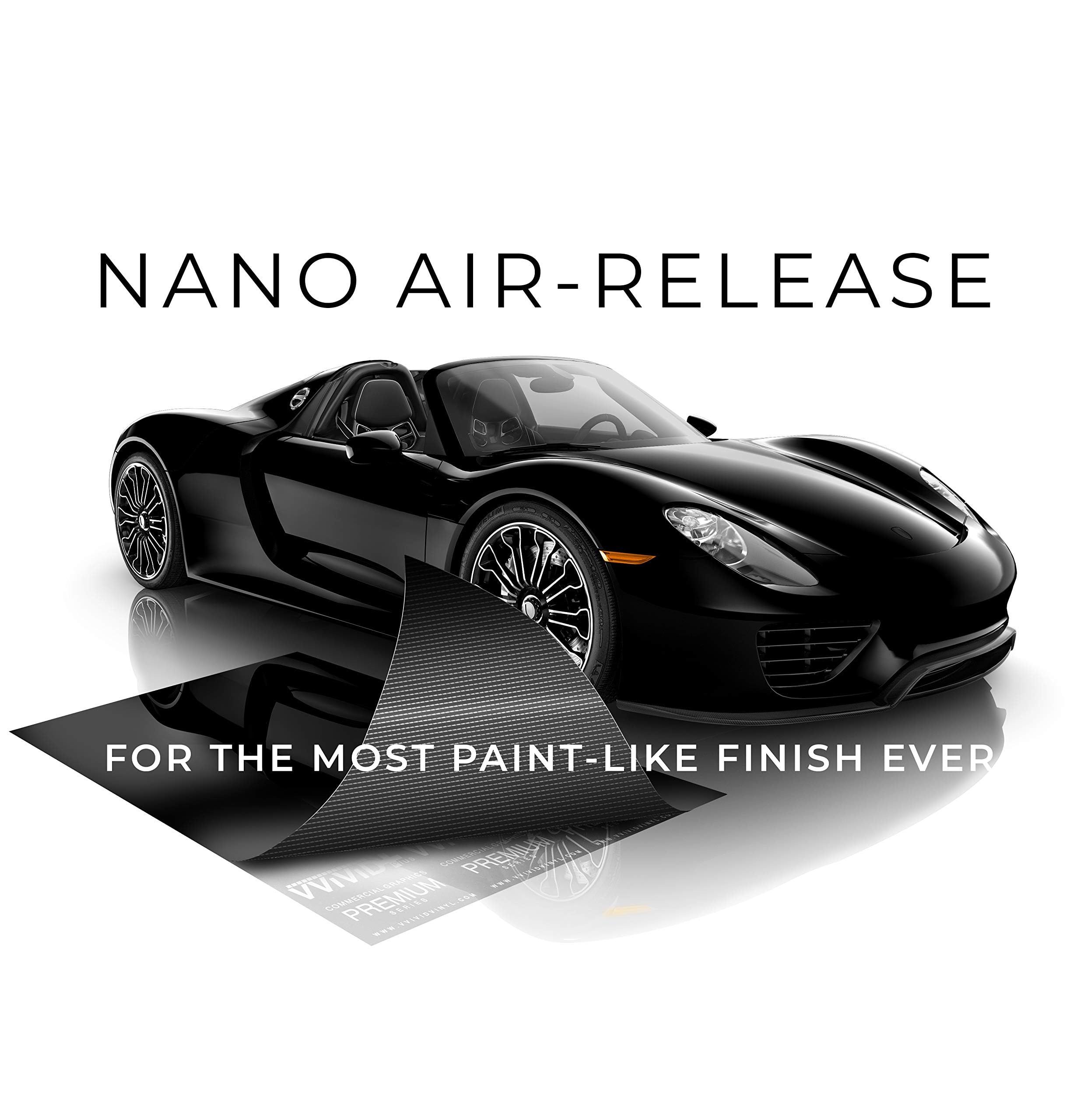 Vvivid+ Ultra Gloss Premium Vinyl Car Wrap Film (45Ft X 5Ft, Gloss Piano Black)