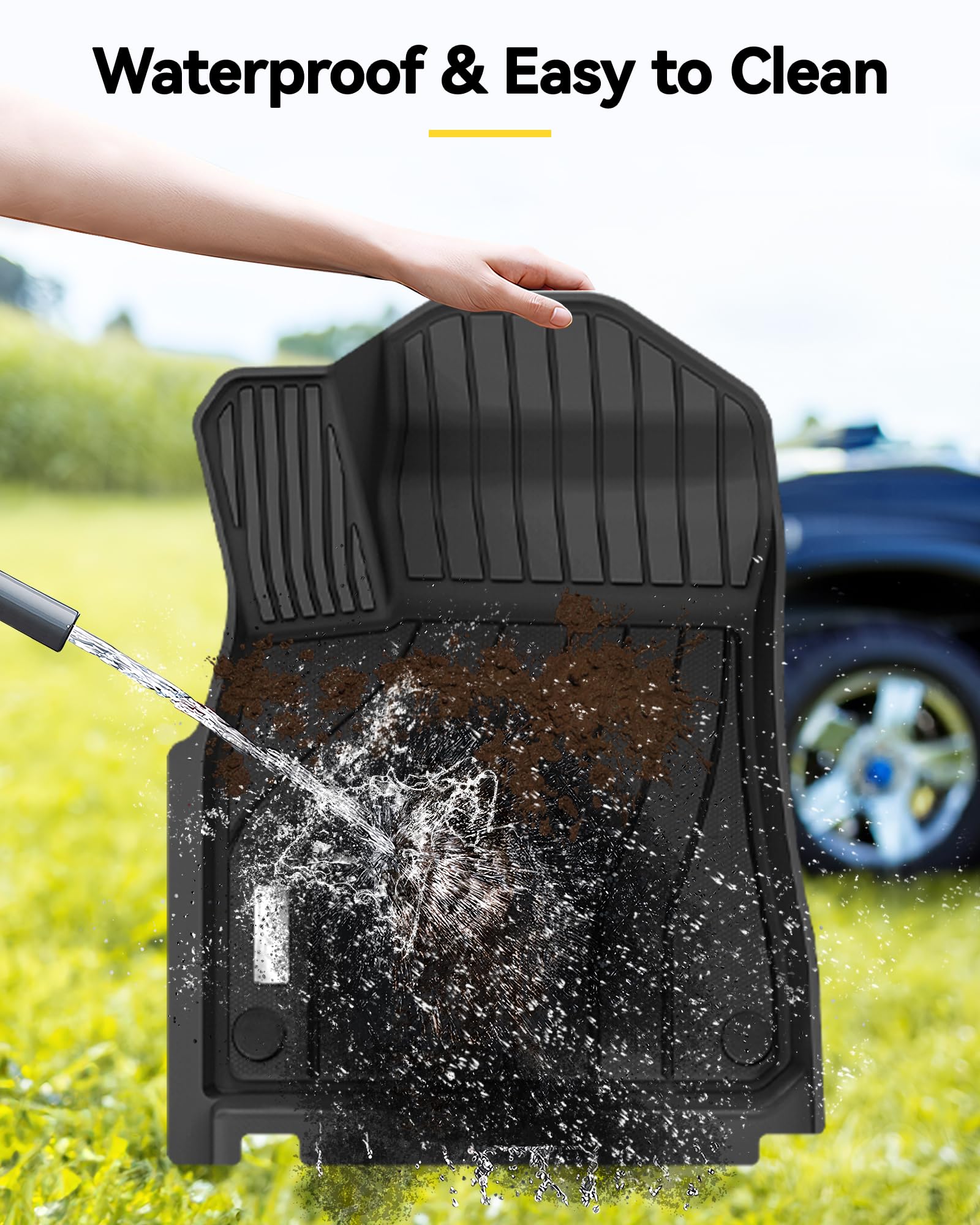 3W Floor Mats Fit Porsche Cayenne 2019-2024 2025 (5 Pcs), Tpe All Weather Custom Fit Floor Liner For Porsche Cayenne 1St And 2Nd