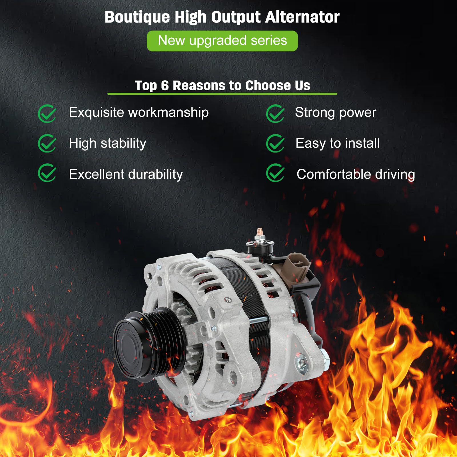 Scitoo Alternators 11385 Compatible Fit For 2009-2013 For Toyota Corolla 1.8L For 2009-2010 For Toyota Matrix 1.8L For 2009-2010