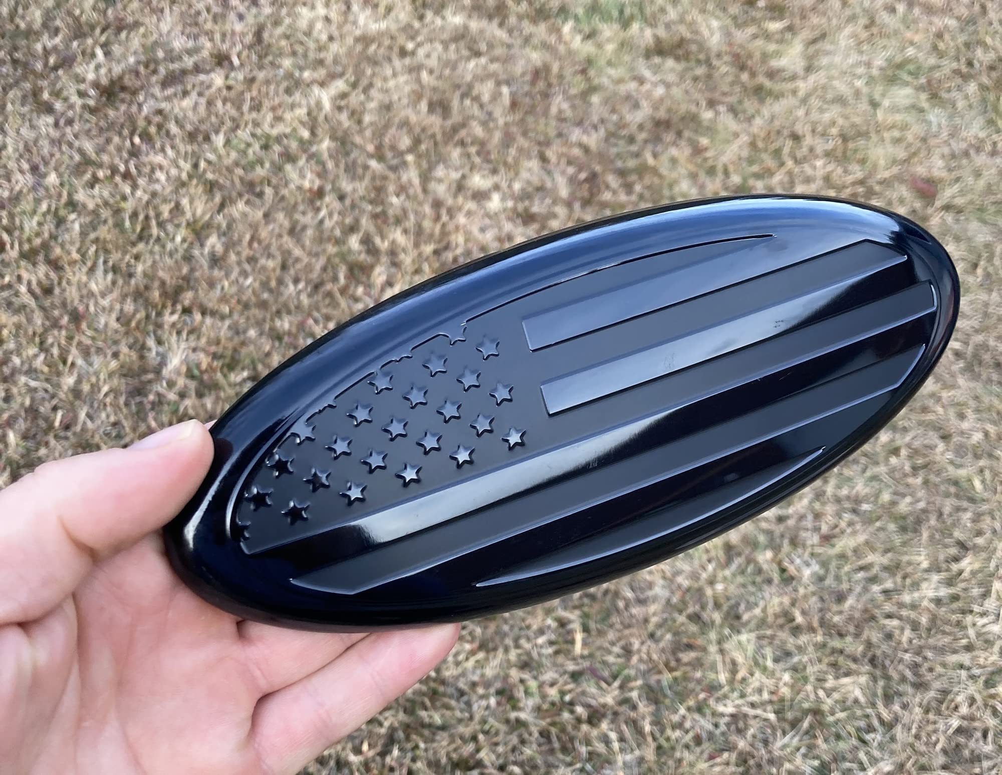 Everhitch 7 Inch American Black Flag Emblem For Ford, 7'' X 2 3/4'' Oval Decal Badge Nameplate For F150 F250 F350 99 00 01 02 03