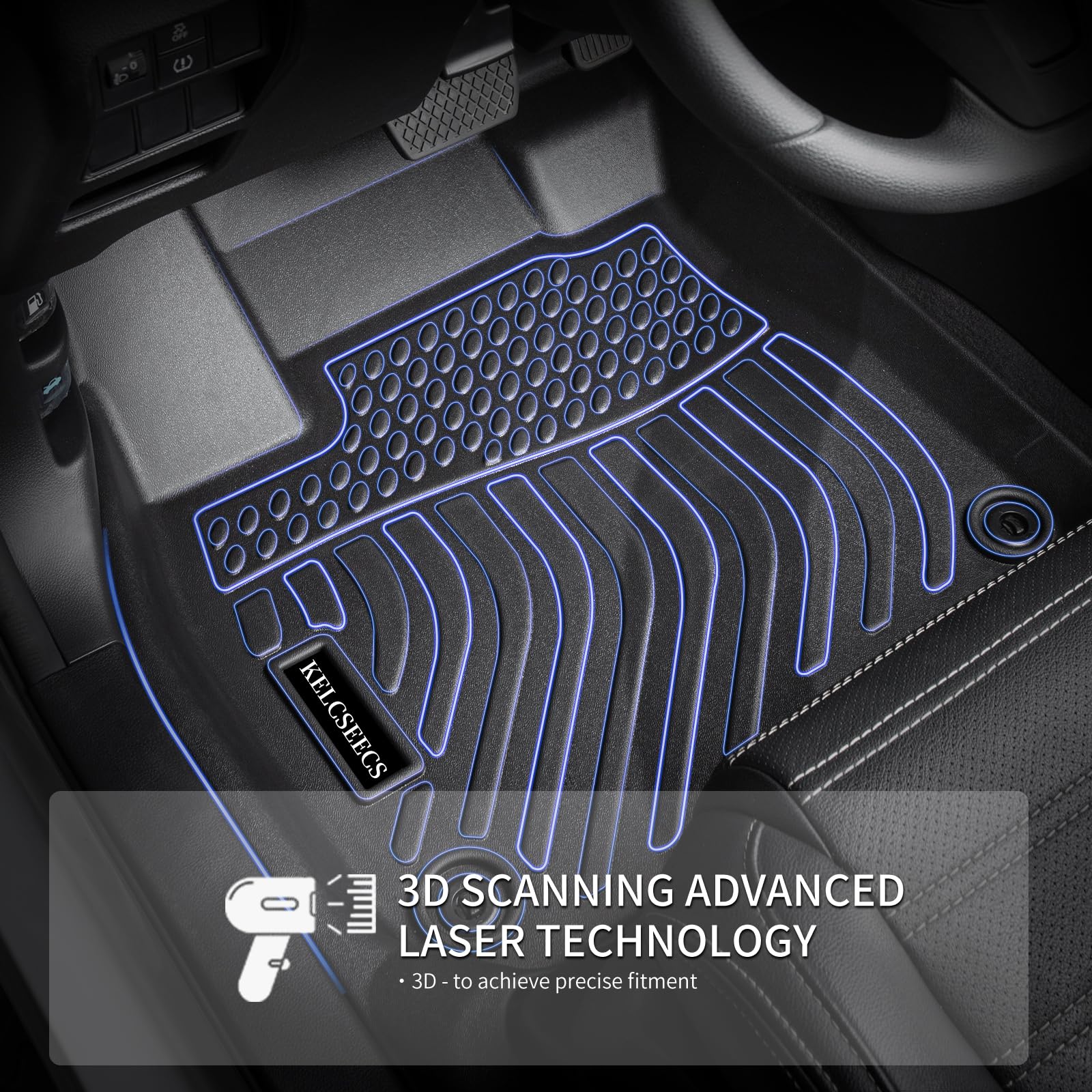 KELCSEECS Floor Mats & Cargo Liner for 2025 2024 2023 2022 2021 2020 Ford Escape Hybrid All Weather Car Mats Automotive Cargo Ma