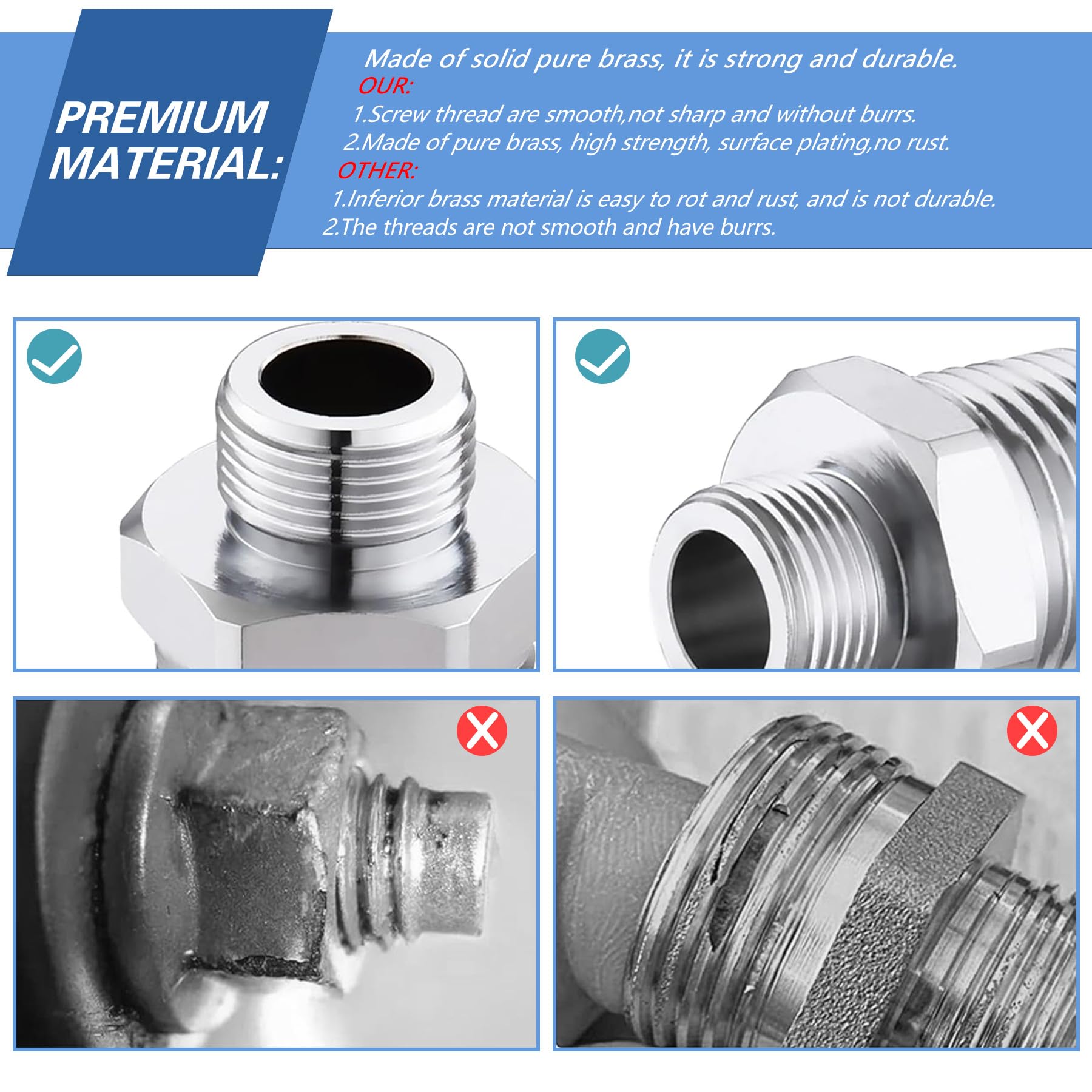 Carvedexquisitely Rv Faucet Adapter,Npt 1/2'' To Compression 3/8'' Reducer Faucet Supply Line Adapter,Stainless Steel 304 Compre