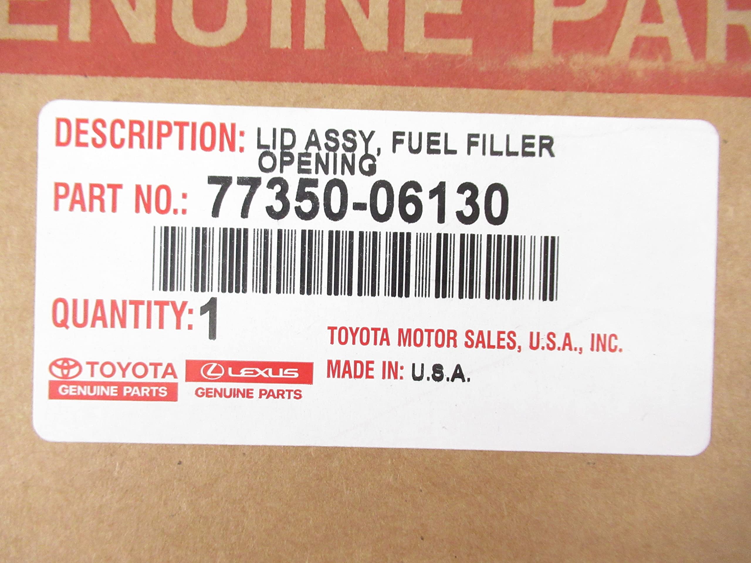 Toyota Genuine Parts - Lid Assy, Fuel Fille (77350-06130)