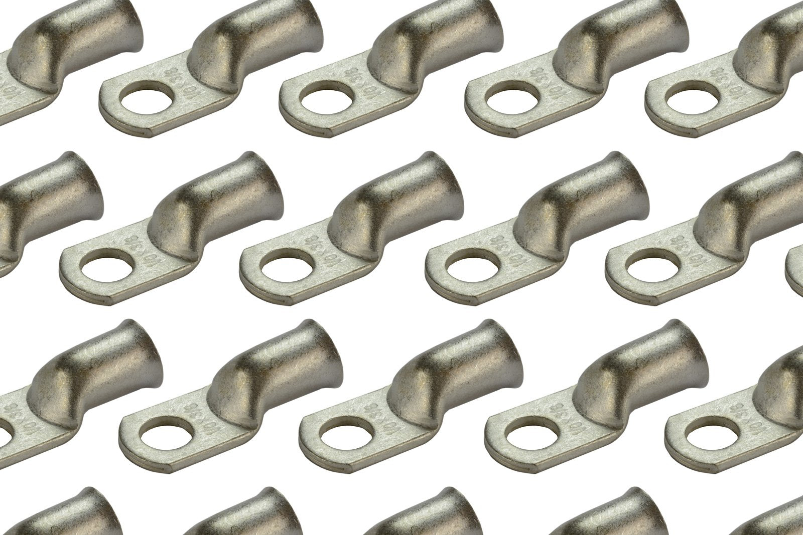 Temco 25 Pack Tinned Copper Welding Battery Cable Ends, Lugs Terminal 1/0 Awg 3/8'' Hole - Marine Grade (6 Awg To 1/0 Awg Option