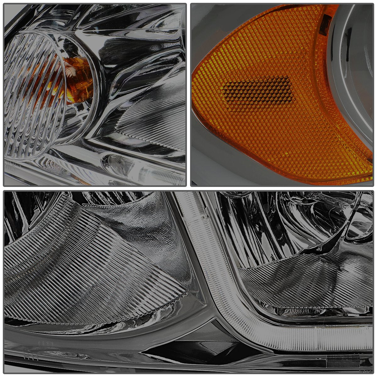 Dna Motoring Hl-Lb-Ci06-Sm-Am Smoked Amber Headlights With Led Day Running Light Strip Replacement For 06-13 Impala