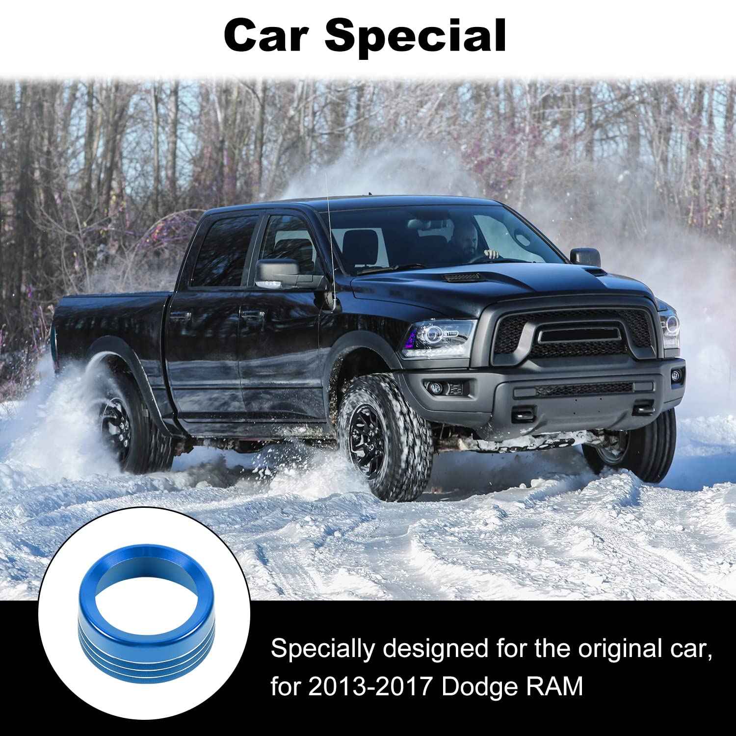 Voodonala for Dodge RAM Aluminum Gear Shift Shifter Switch Transmission Gear Selector Shift Lever Gearstick Knob Coverfor 2013-2