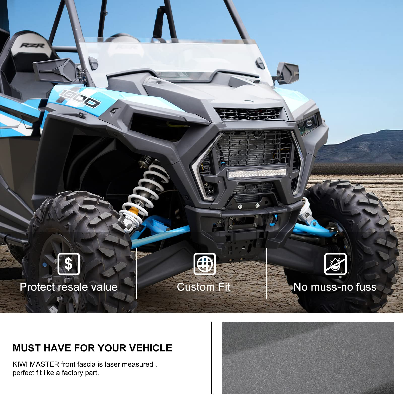 Kiwi Master Front Fascia Compatible With 2019-2023 Polaris Rzr Xp/4 1000 Turbo Accessories 5455432-070