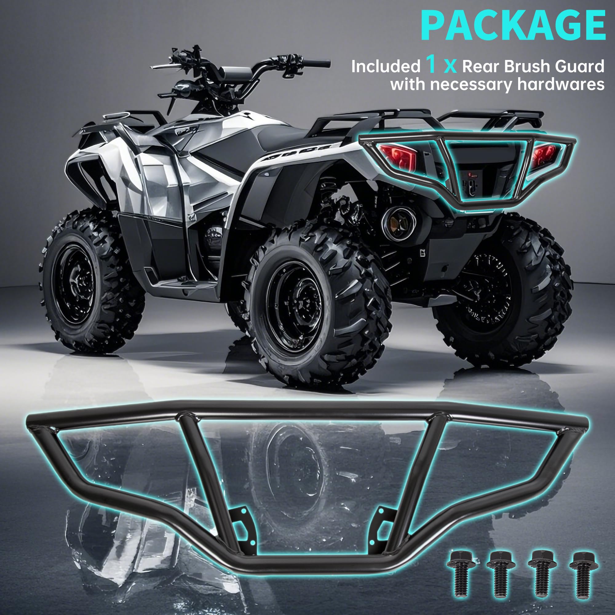 Ecotric Brush Guard Bumper Compatible With 2014-2023 Polaris Sportsman 450 570 Replacement For 2879715 Black Steel Bumper Protec