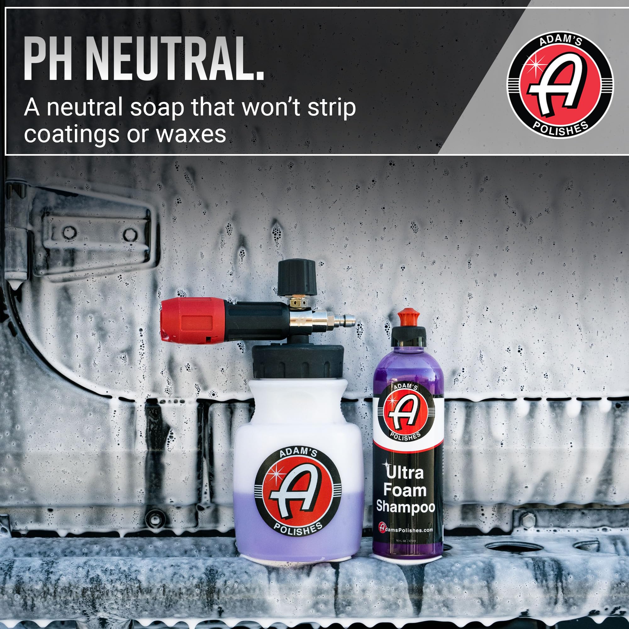 Adam'S Polishes Ultra Foam Shampoo Gallon - Our Most Sudsy Car Shampoo Formula Ever - Ph Neutral Formula For Safe, Spot Free Cleaning - Ultra Slick Formula That Wont Scratch Or Leave Water Spots