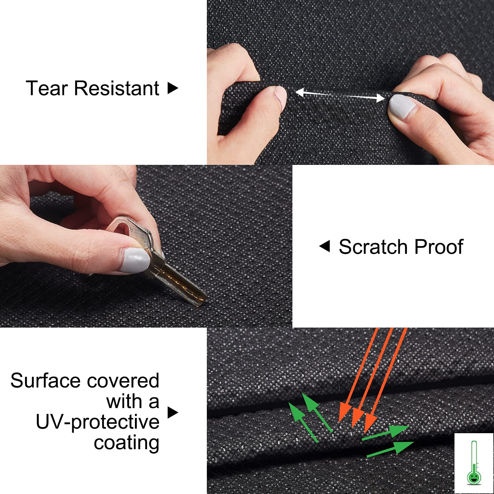 Syeral Tire Covers Set Of 4,Upgraded 5 Layer Nonwoven Rv Wheel Covers, Waterproof Anti-Uv Snow Sun Rain Tire Protectors Covers For Trailer,Camper,Rv,Truck,Suv,27-29Inch(M) Balck