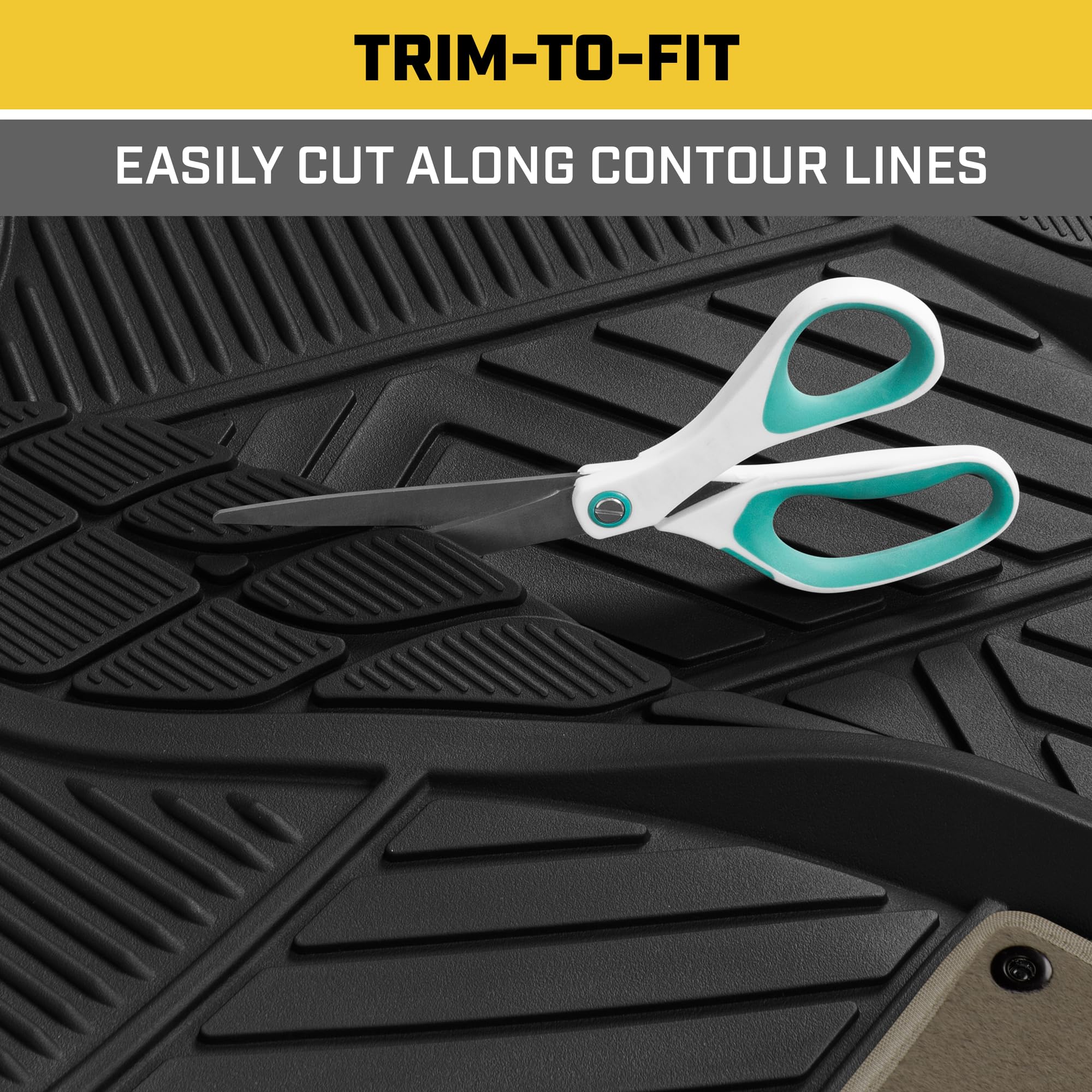 CAT Detachable Deep Dish Car Floor Mats w/ Removable Carpet Liner - Universal Fit for SUVs Trucks Sedans Washable Easy-Clean Aut