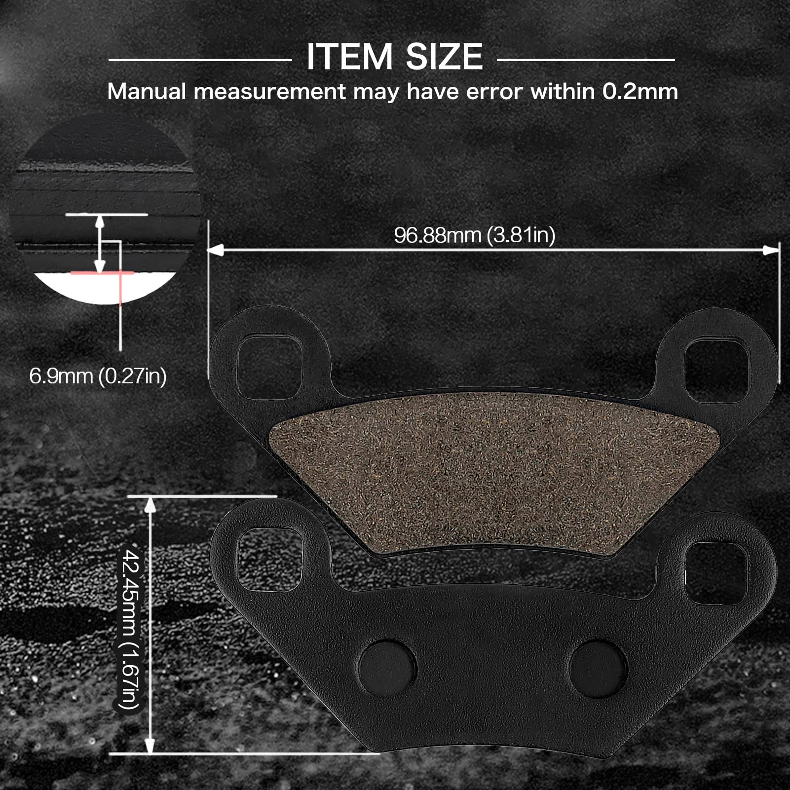 Brake Pads Front and Rear Compatible with Polaris Sportsman 850 550 500 X2 XP Touring 2009 2010 2011 2012 2013 2014 2015 2016 20