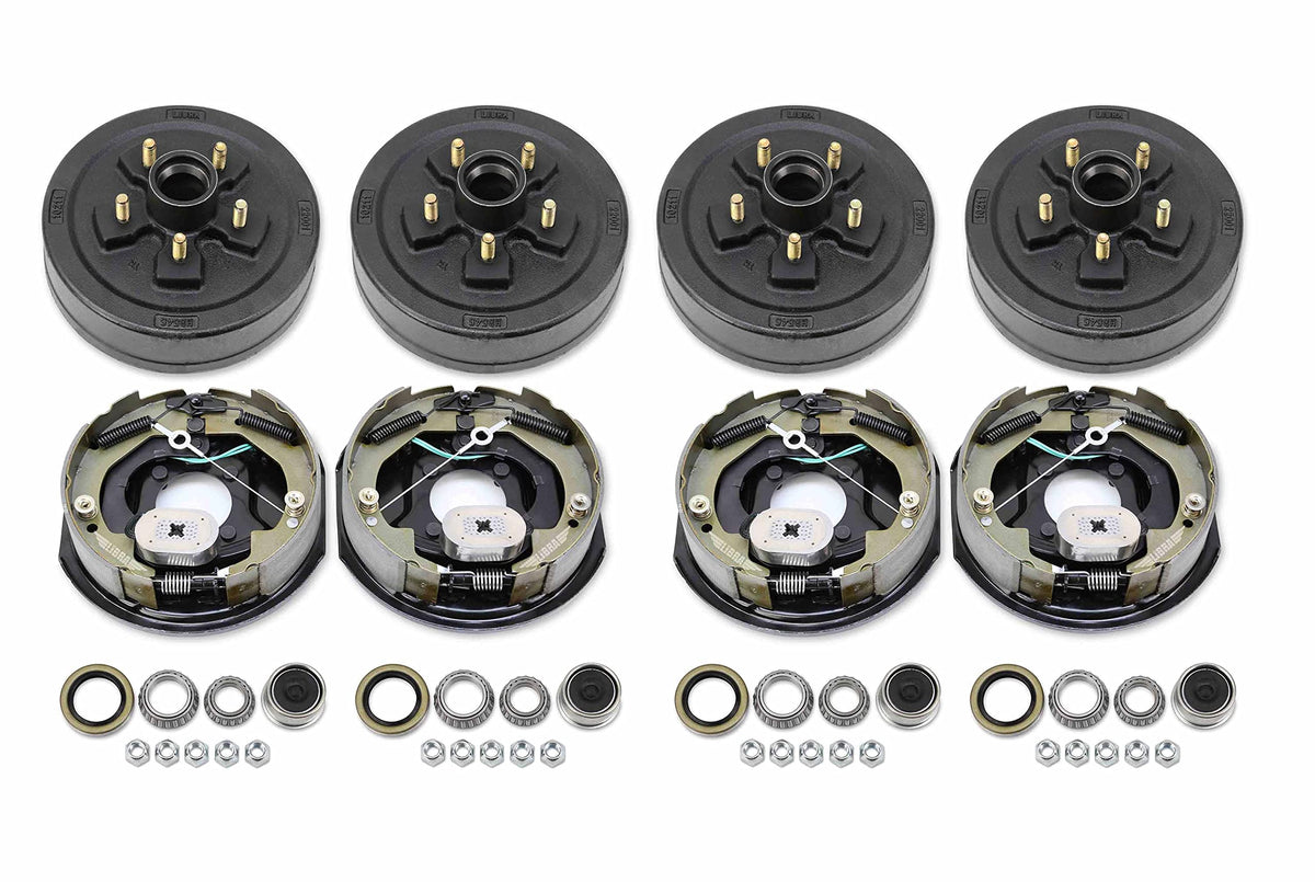 LIBRA 2 Sets LIBRA Trailer Hub Drum Kits 5 on 4.5 B.C w/Self-Adjusting 10x2-1/4 Electric Brakes for tandem 3500 Lbs Axles