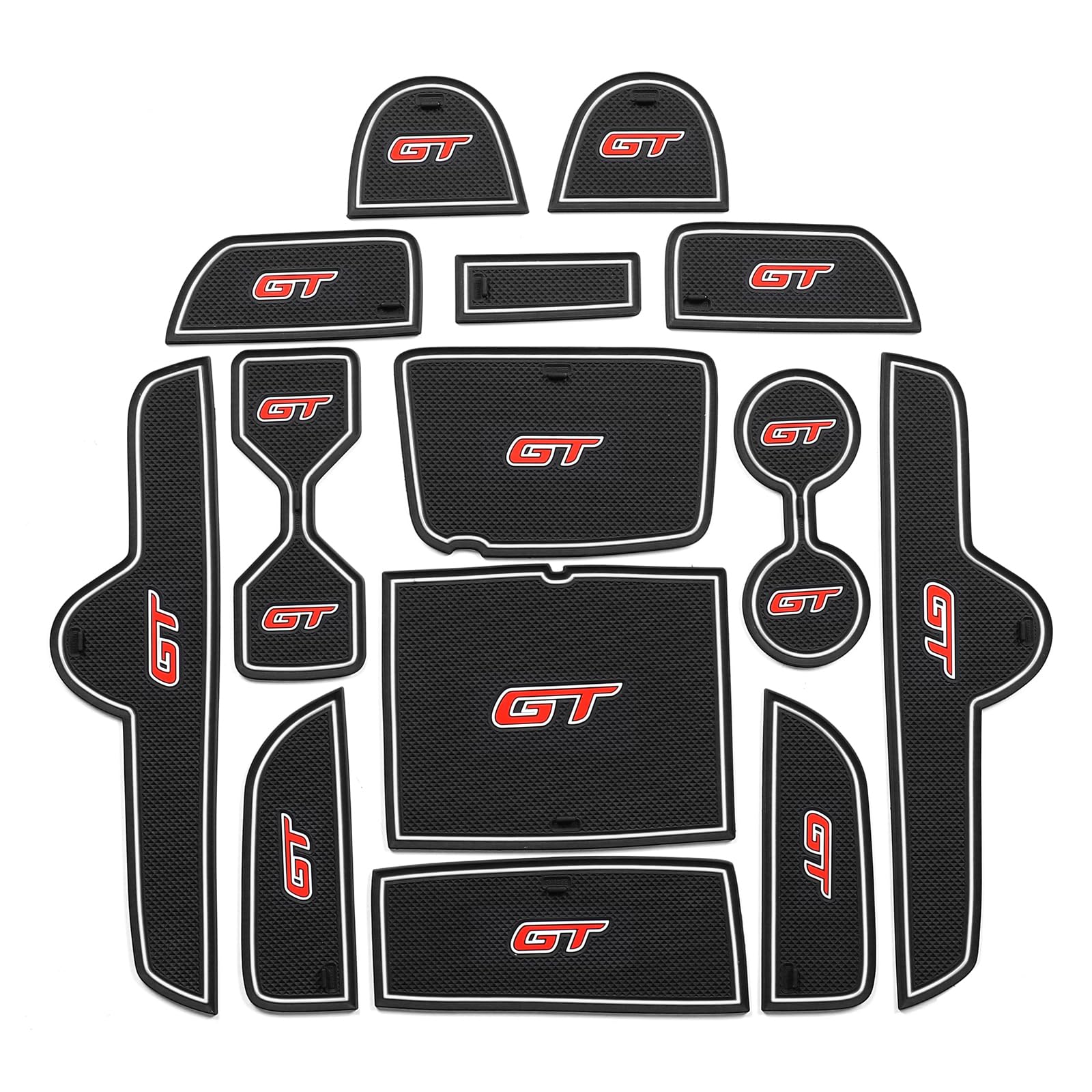 Center Console Liner Compatible With Kia Forte Gt/Gt-Line 2022 2023 2024 Center Console Liner Cup Holders Non-Slip Pad Inserts Accessories (White)