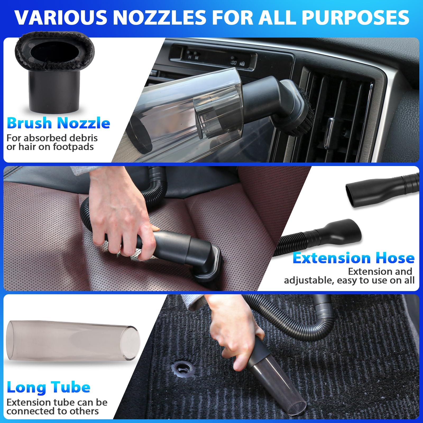 Thinkwork Car Cleaning Kit, Car Detailing Kit Interior Cleaner With High Power Handheld Vacuum, 10Pcs Detailing Brush And Storag