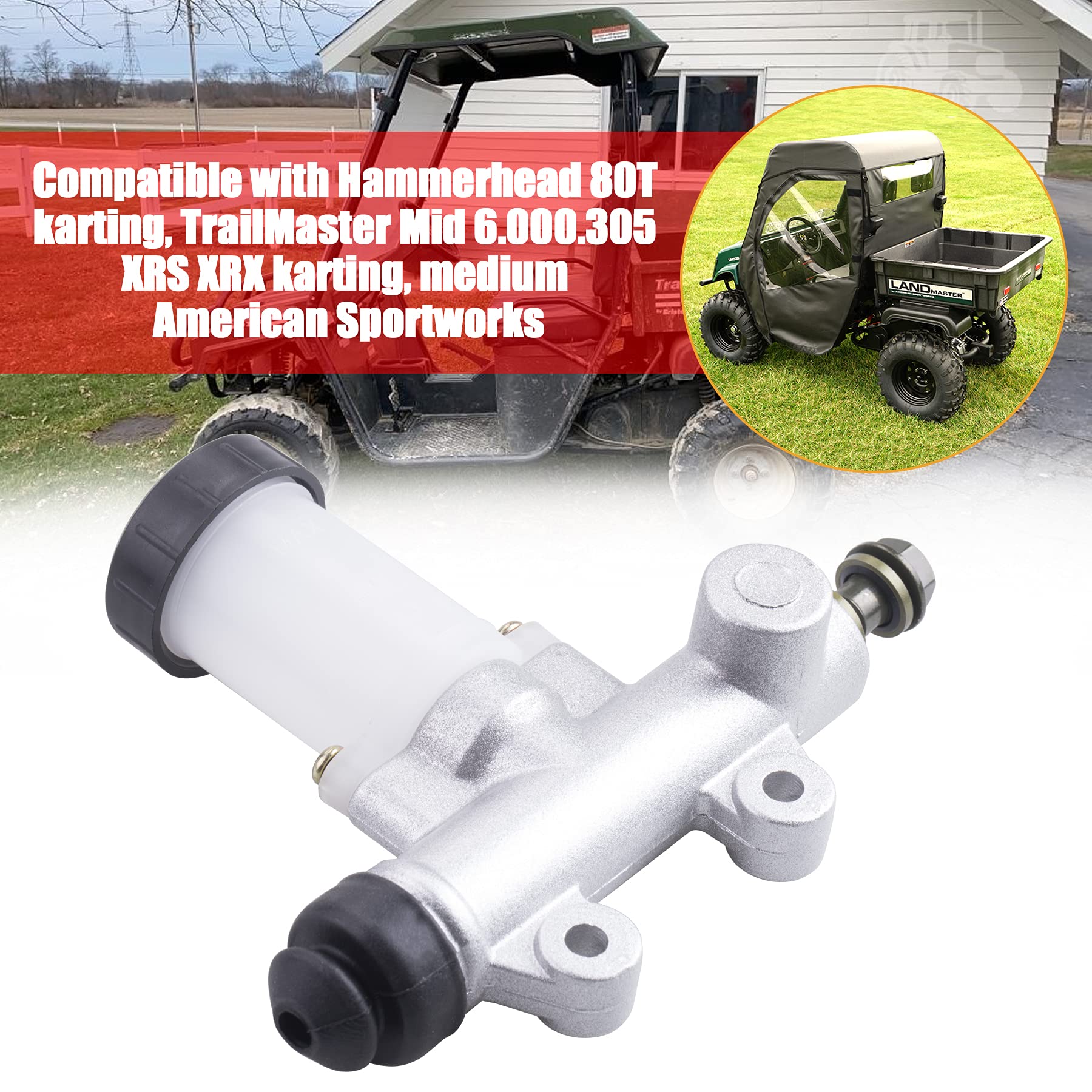 Cncmotok Brake Master Cylinder Hammerhead 80T Trailmaster Mid 6.000.305 Xrs Xrx Go Kart Brake Master Cylinder